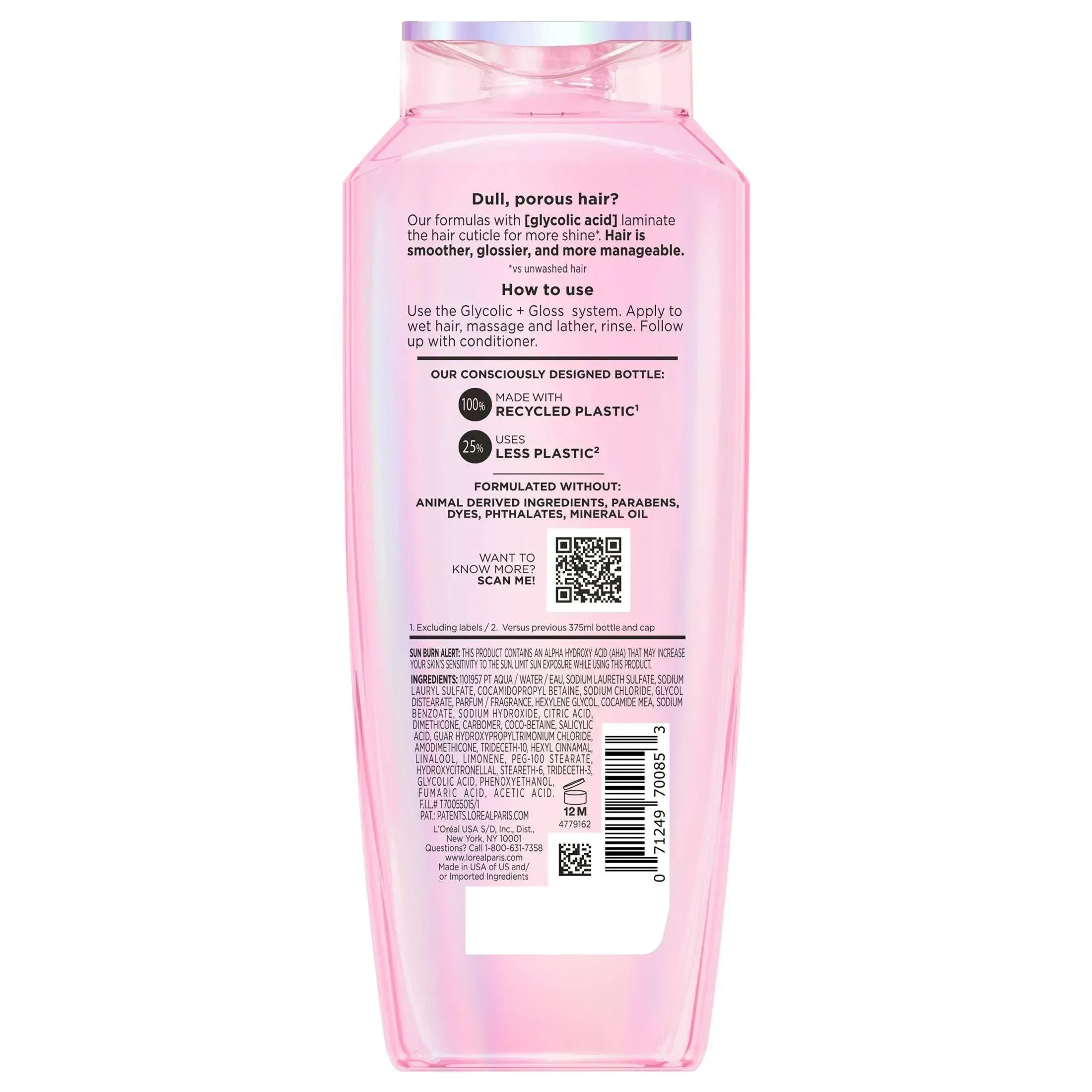 L'Oreal Paris Elvive Glycolic Gloss Shine Enhancing Shampoo, 13.5 fl oz - Image 7