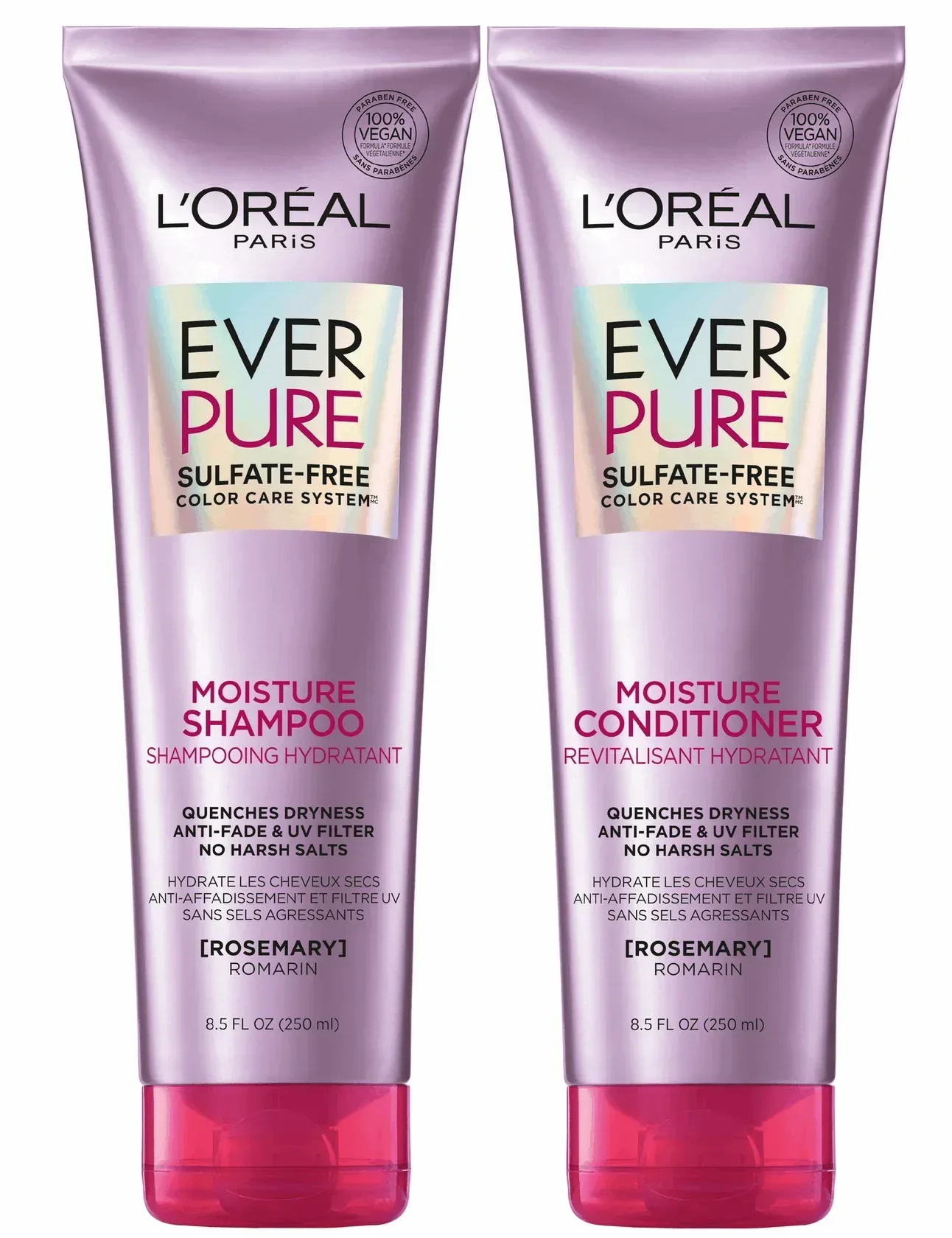 L'Oreal Paris EverPure Moisture Sulfate Free Shampoo and Conditioner, 1 Kit - Image 6