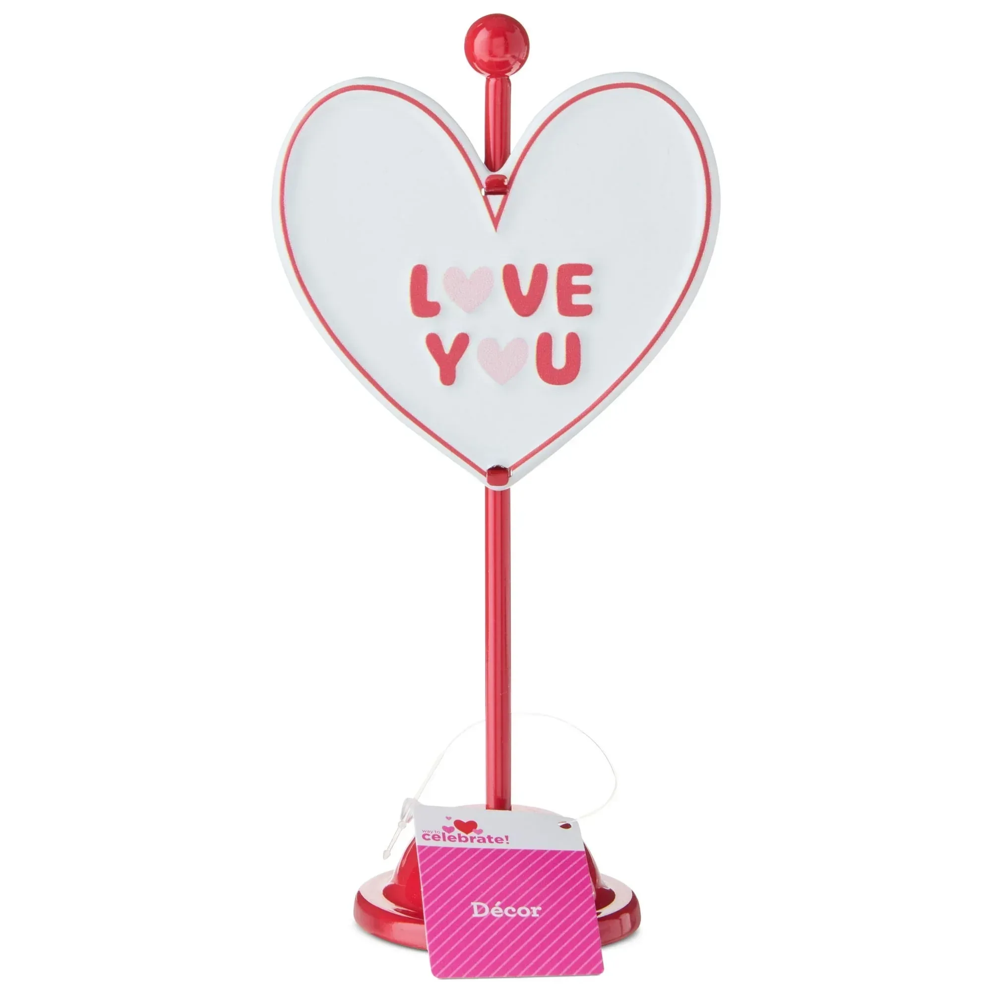 Love You Heart Tabletop Decoration, Multicolor, 7", Valentine's Day by Way To Celebrate - Image 4
