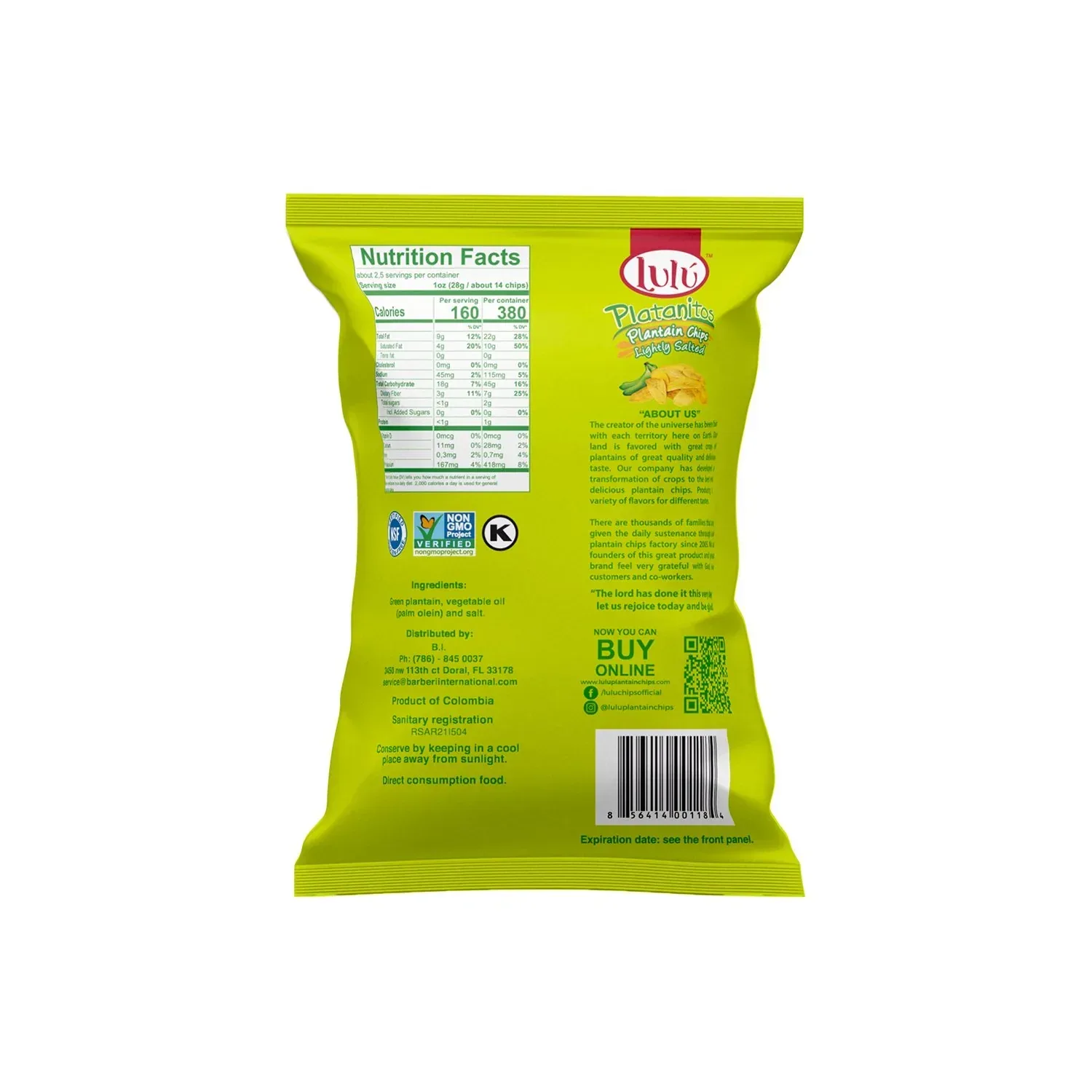 Lulu Platanitos Lightly Salted Plantain Chips, 2.5 oz., 30 pk. - Image 2