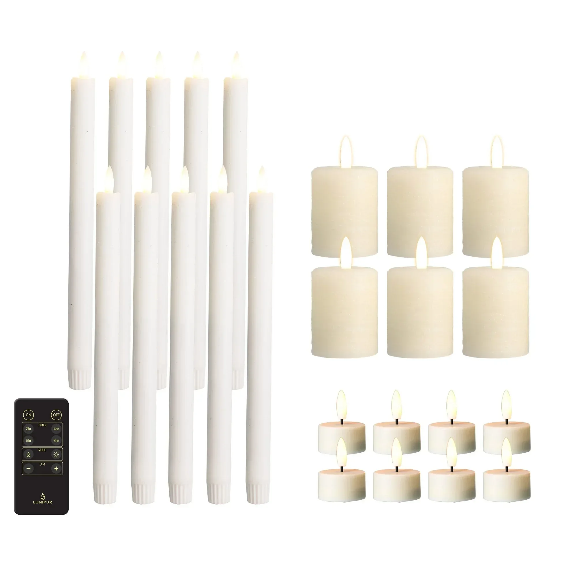 LumiPur Signature 25-Piece Flameless LED Candles Centerpiece Collection with Remote - Image 4