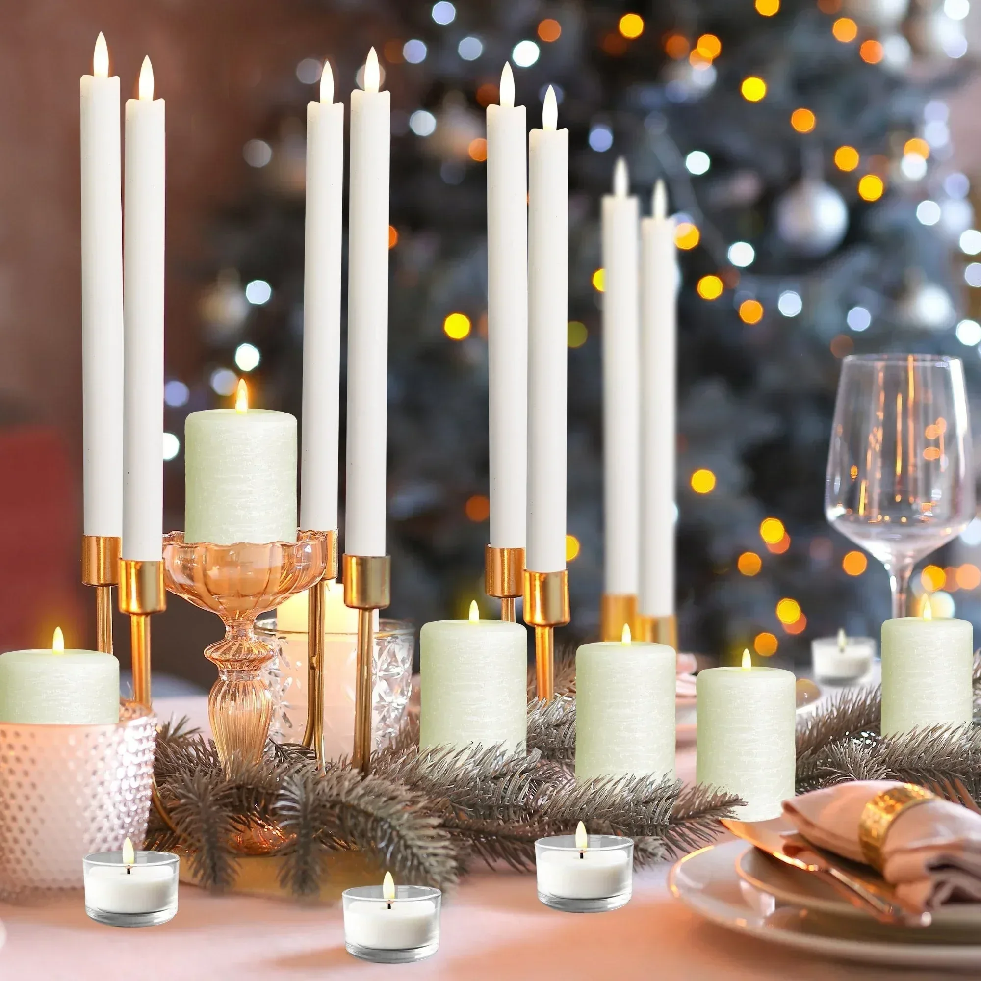 LumiPur Signature 25-Piece Flameless LED Candles Centerpiece Collection with Remote - Image 5