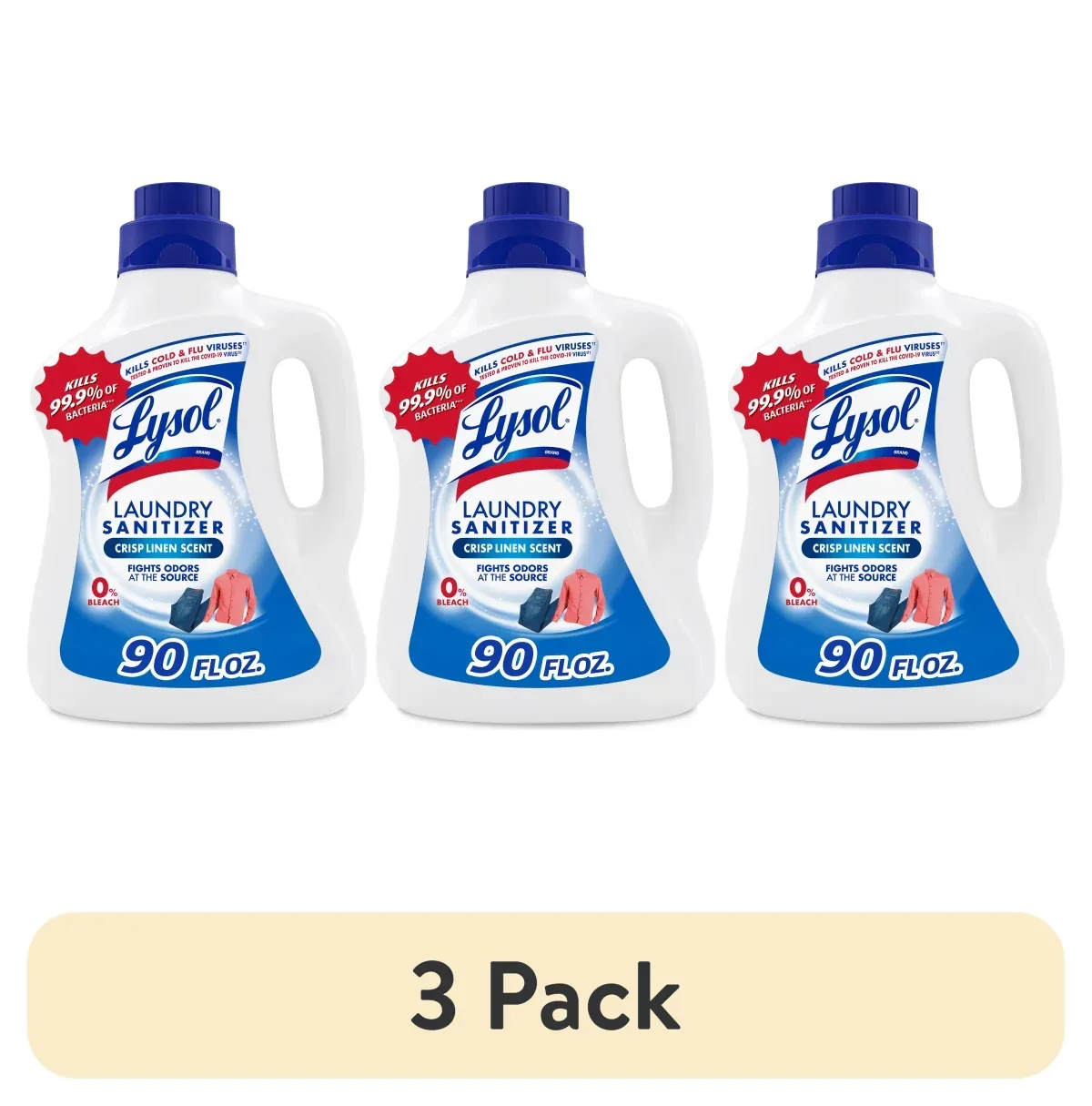 Lysol® Laundry Sanitizer Additive, Laundry Detergent Additive, 0% Bleach, Crisp Linen Scent, 90 oz - Image 13