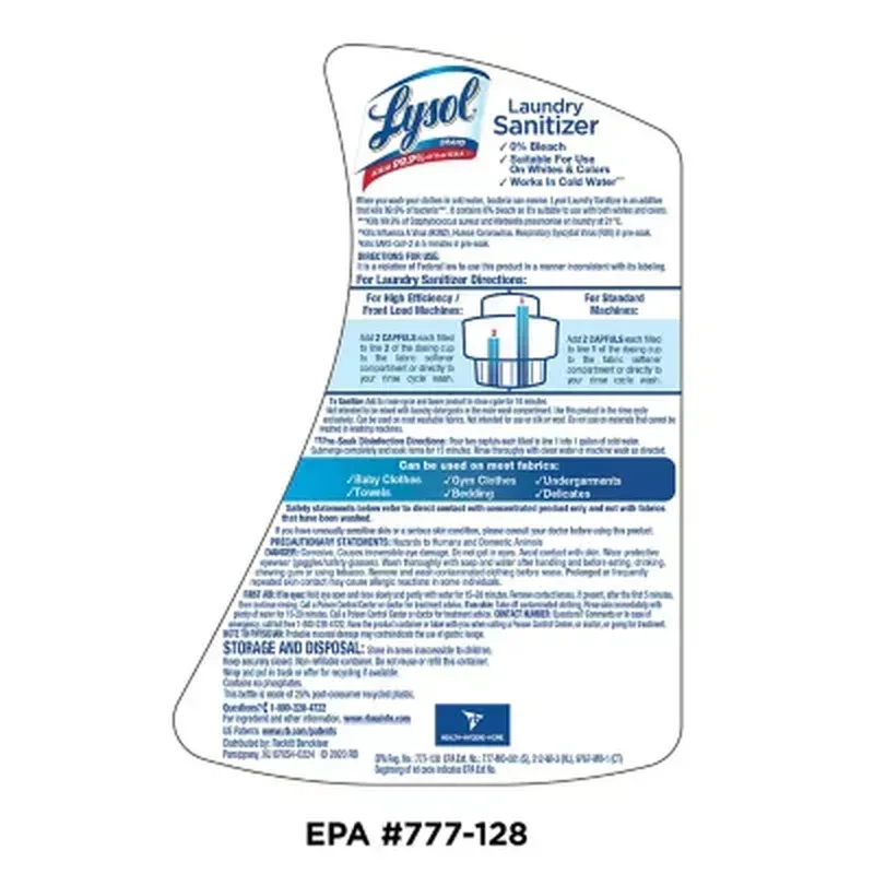 Lysol Laundry Sanitizer Additive, Crisp Linen (150 Fl. Oz.) - Image 6