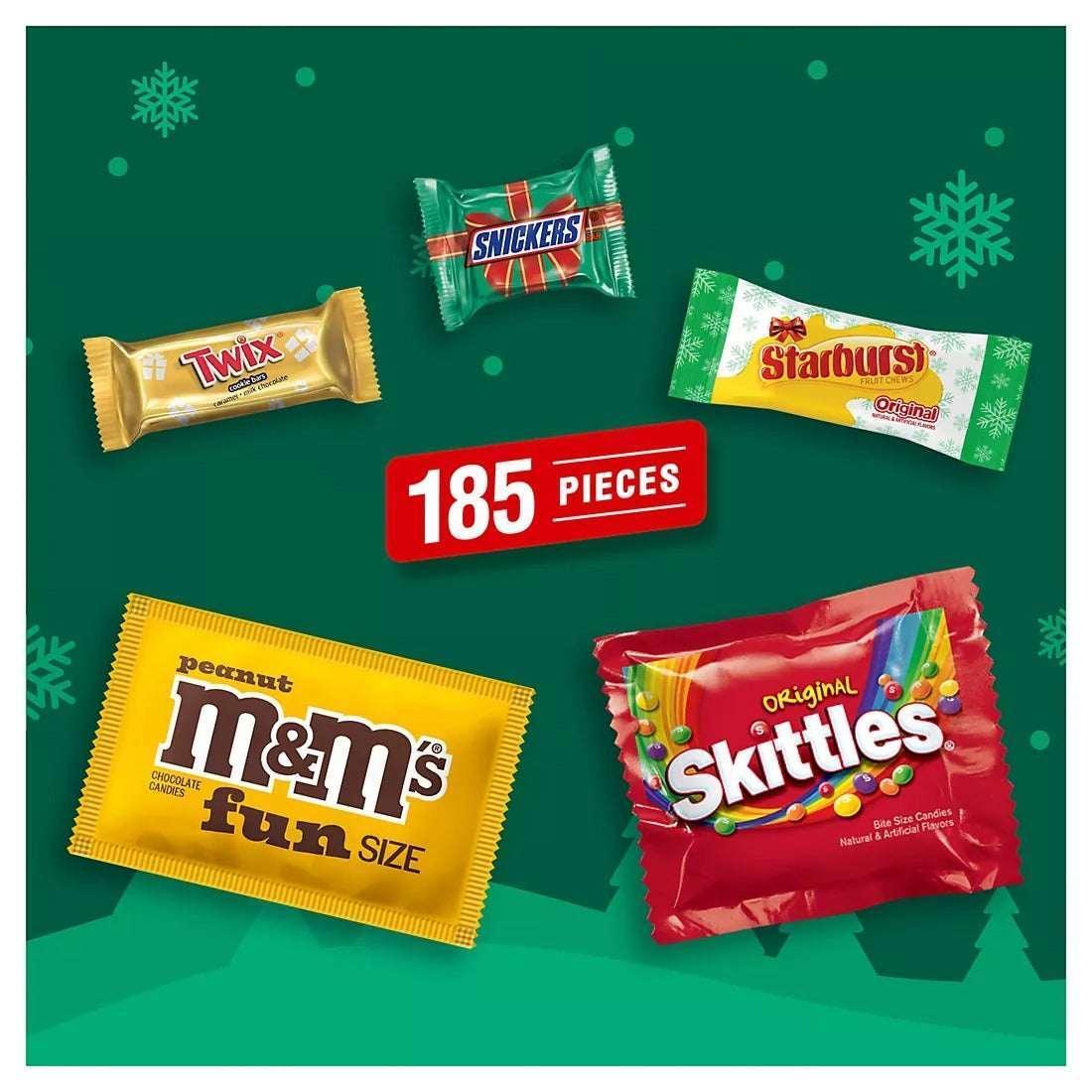 M&amp;M's, Snickers, Twix, Skittles &amp; Starburst Christmas Candy Stocking Stuffers, 185 ct. - Image 4