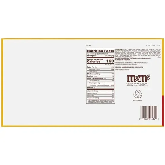 M&M's Chocolate Candy, Peanut, Share Size, 3.27 oz, 24-count - Image 4