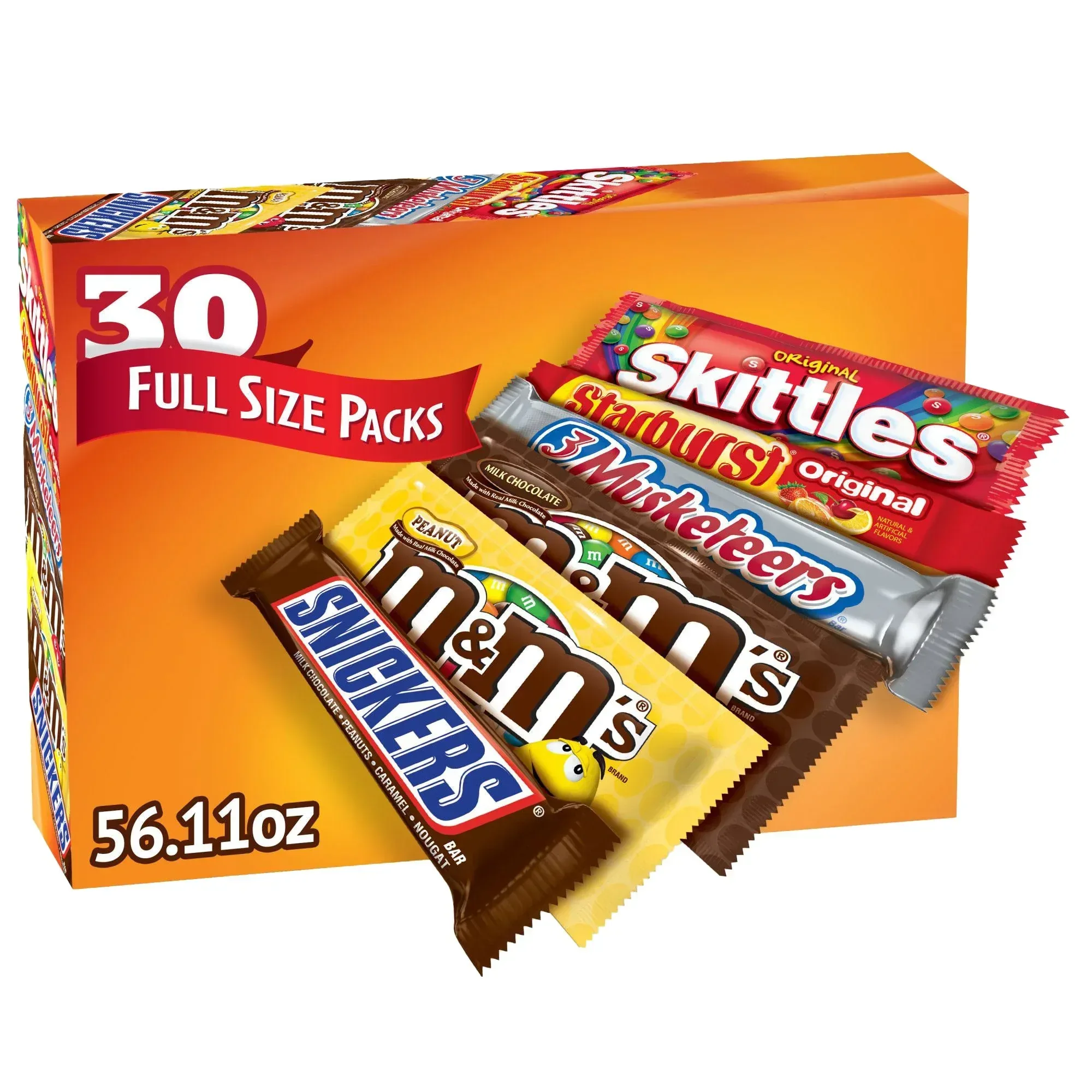 M&M's, Skittles and More Candy Bars, Variety Pack, Full Size, 30-count - Image 2