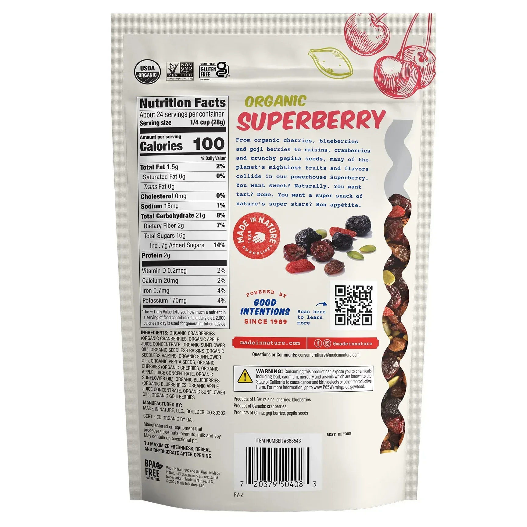 Made in Nature Organic Berry Fusion 24 oz, 2-pack - Image 2