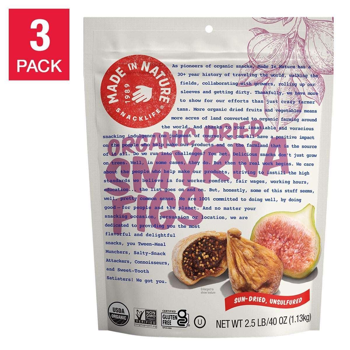 Made In Nature Organic Calimyrna Figs 40 oz, 3-pack