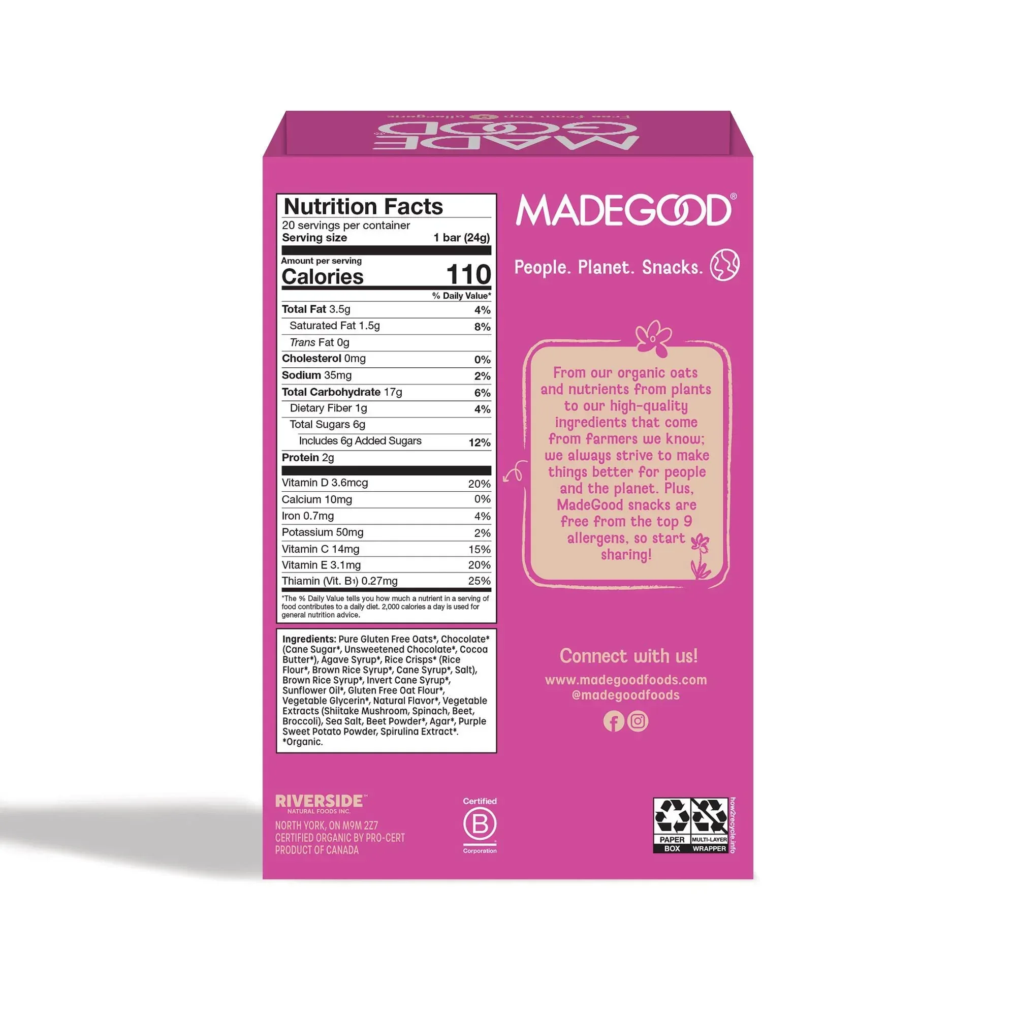 MadeGood Birthday Cake Drizzled Bars, 0.85 oz., 20 pk. - Image 2