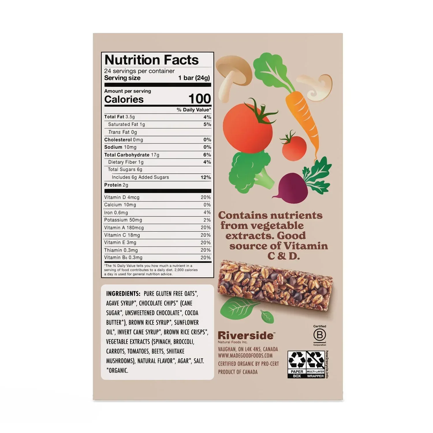 MadeGood Chocolate Chip Bars, 0.85 oz., 24 pk. - Image 6