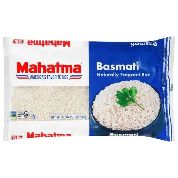 Mahatma Basmati Fragrant Rice, 5 Pound Bag