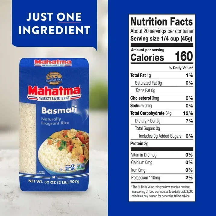 Mahatma Basmati White Rice, Fragrant Extra Long Grain, Gluten Free, 2 lb Bags - Image 4