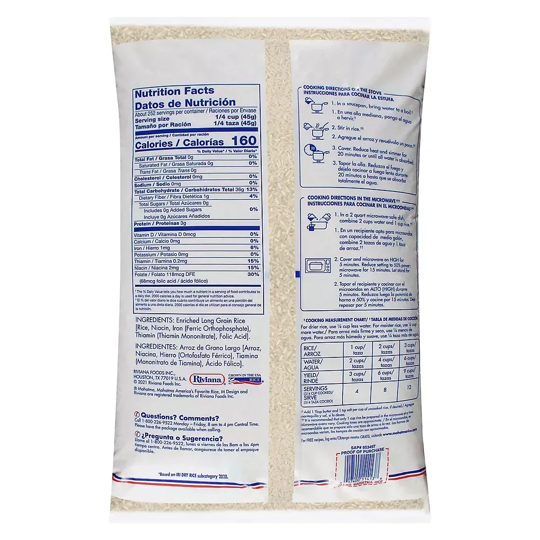 Mahatma Extra Long Grain Enriched Rice, 25 lbs. - Image 3