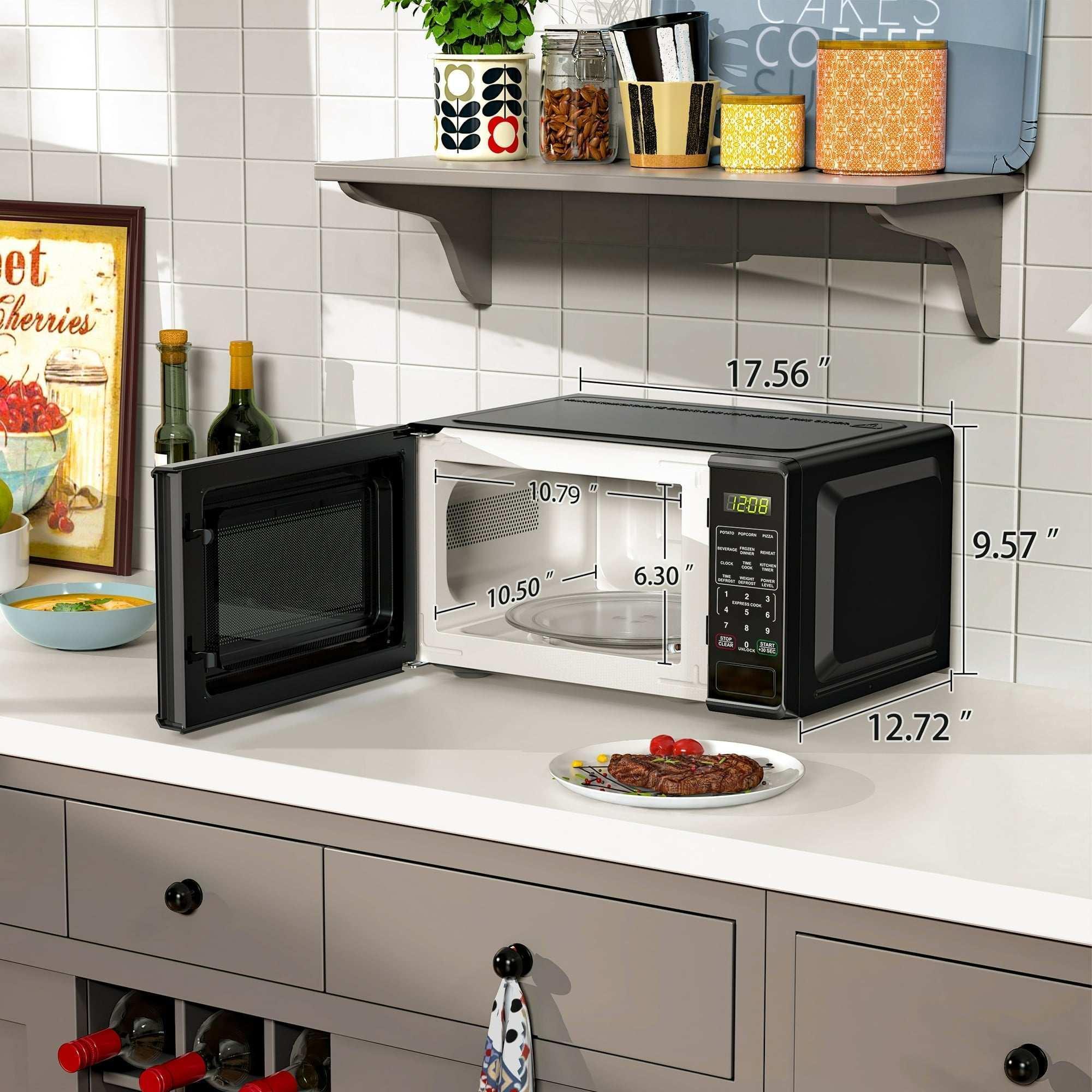 Mainstays 0.7 Cu ft Countertop Microwave Oven, 700 Watts, Black - Image 7
