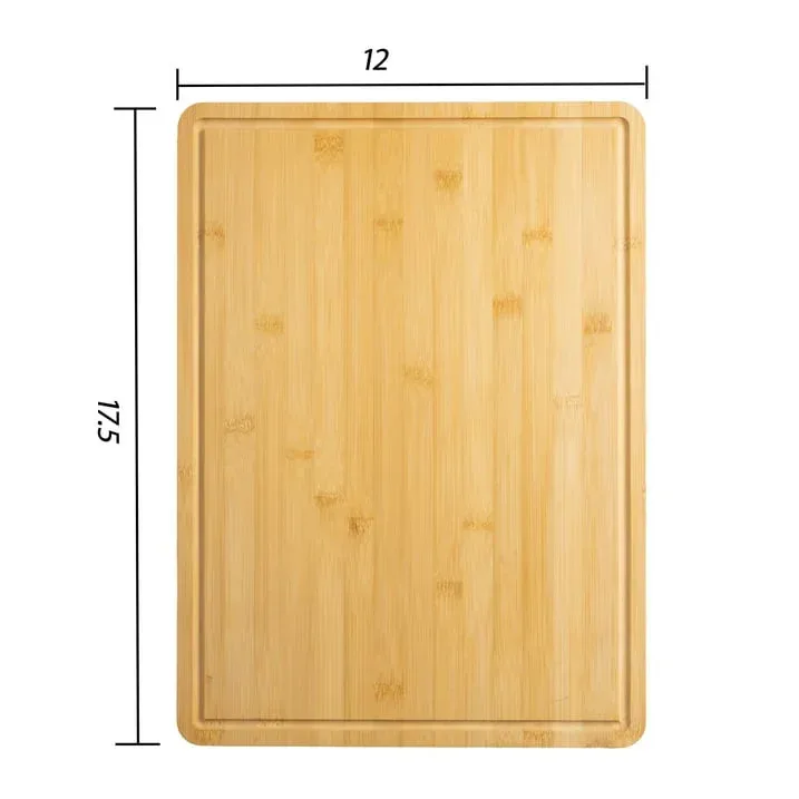 Mainstays 12" x 17.5" Non-slip Bamboo Cutting Board, 100% Natural Bamboo Color, with Juice Groove - Image 6