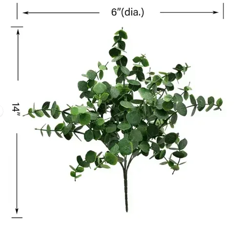 Mainstays 14in Indoor Artificial Eucalyptus Leaves Pick, Green Color. Weight 0.14lb, Pot Not Included. - Image 3