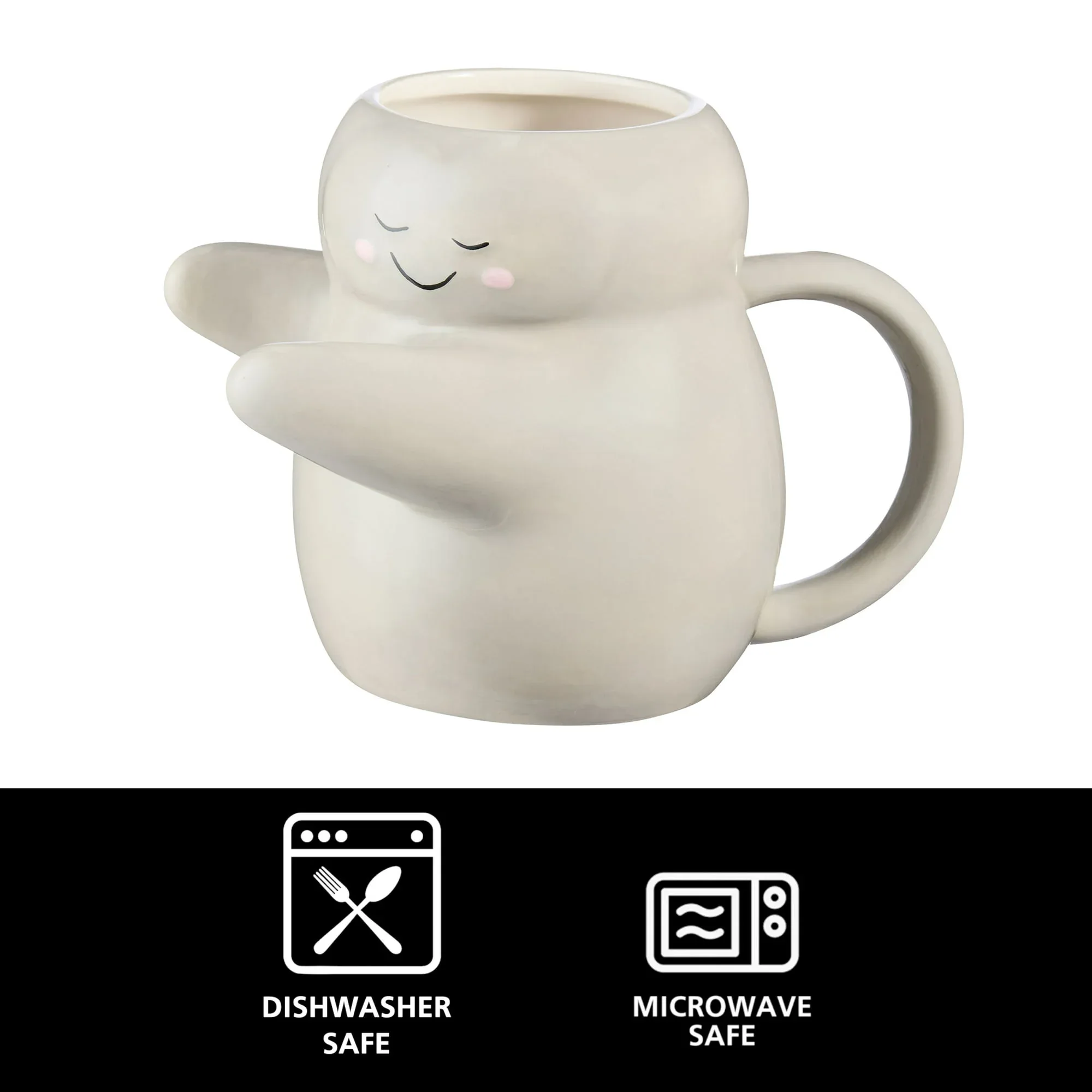 Mainstays 15.89 oz Gray Sculpted Hug Earthenware Mug - Image 5