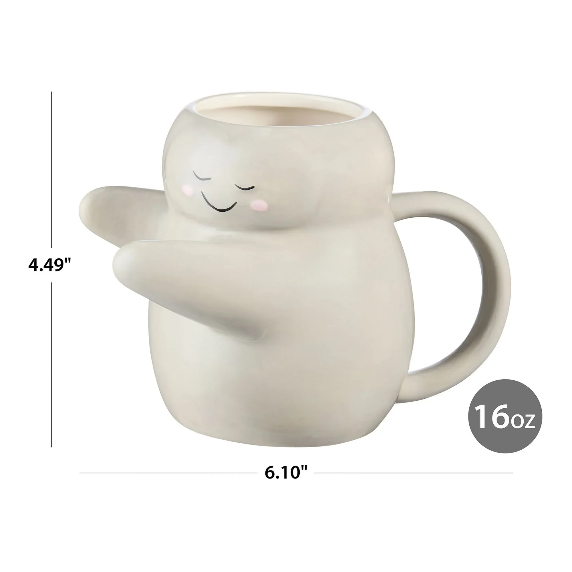 Mainstays 15.89 oz Gray Sculpted Hug Earthenware Mug - Image 7