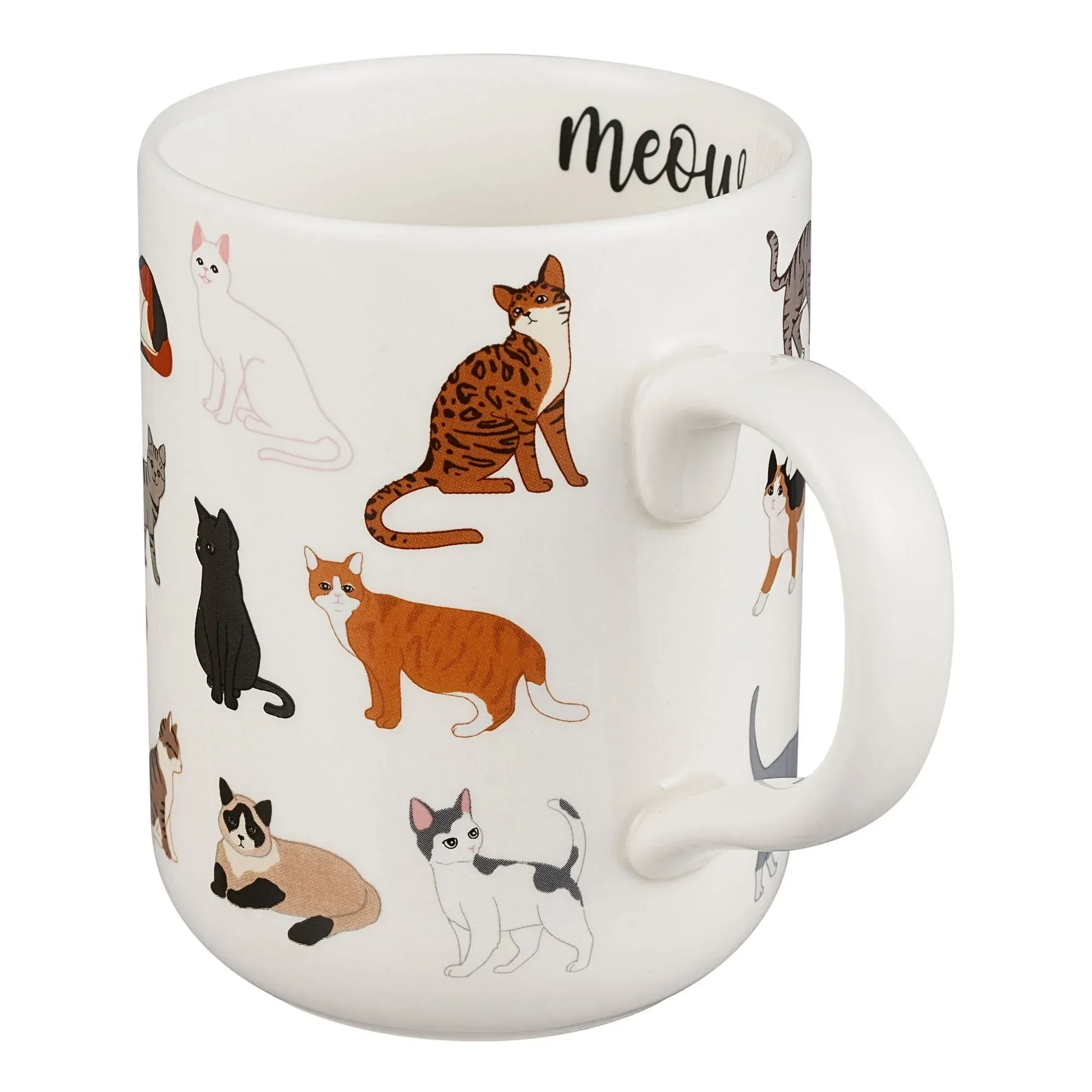 Mainstays 16.06 oz White Stoneware Cat Mug