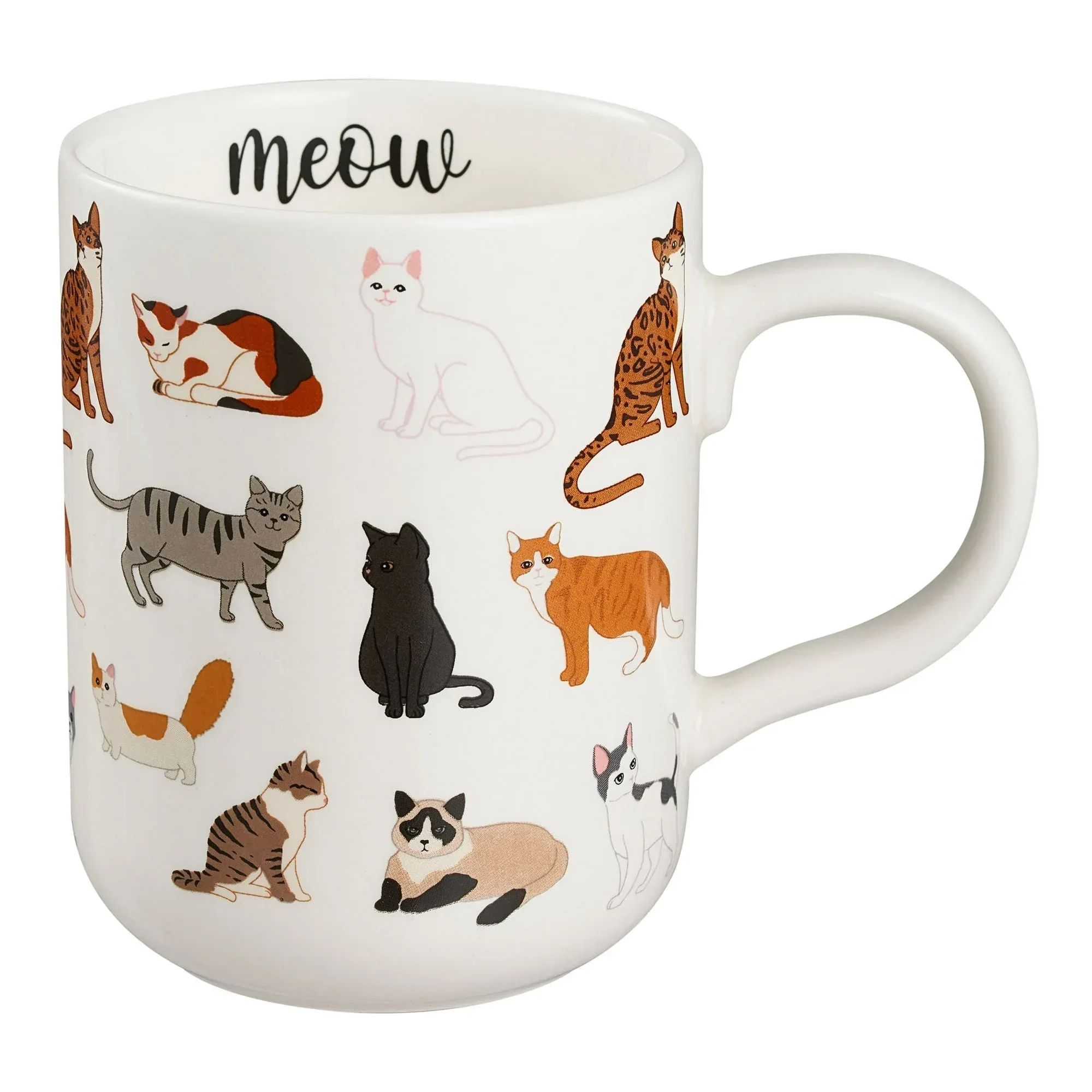 Mainstays 16.06 oz White Stoneware Cat Mug - Image 3