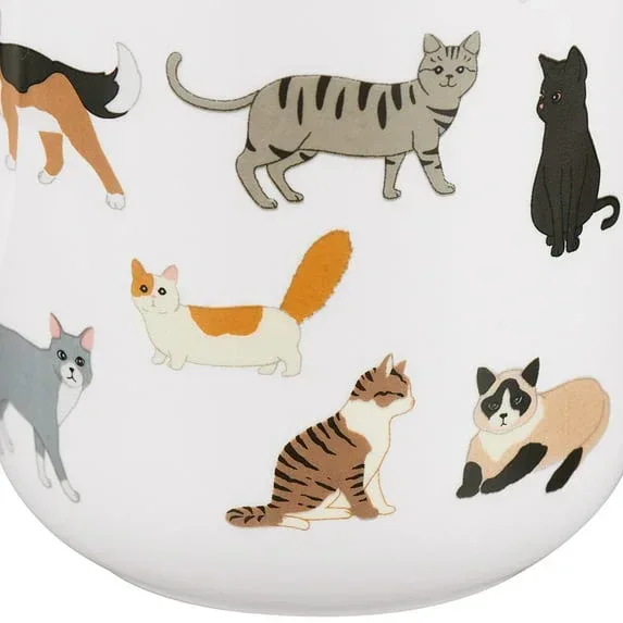 Mainstays 16.06 oz White Stoneware Cat Mug - Image 4