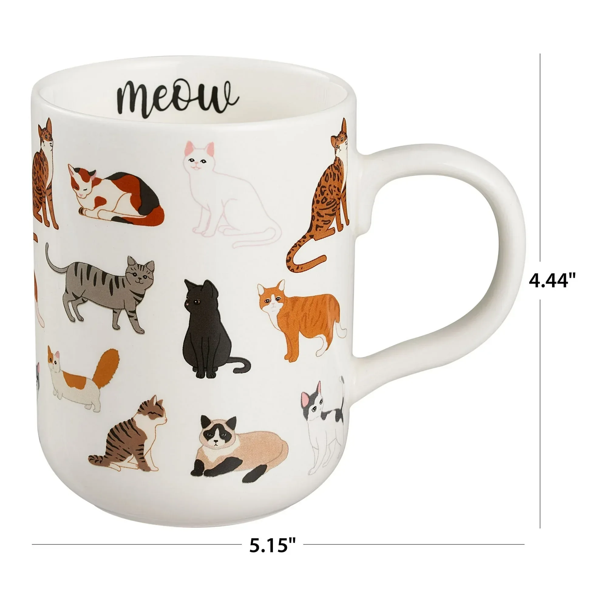 Mainstays 16.06 oz White Stoneware Cat Mug - Image 5