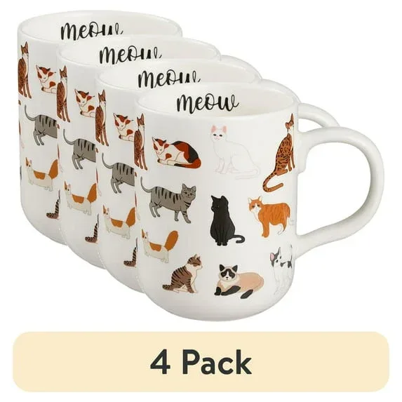Mainstays 16.06 oz White Stoneware Cat Mug - Image 6