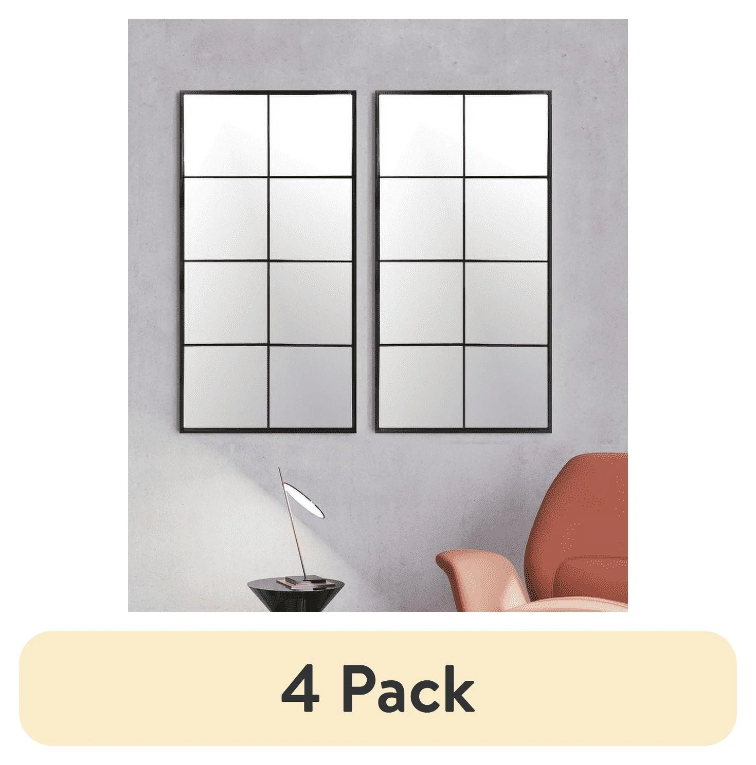 Mainstays 16x32 2 Pack Black Framed Large Wall Mirror Set for Living Room - Image 5