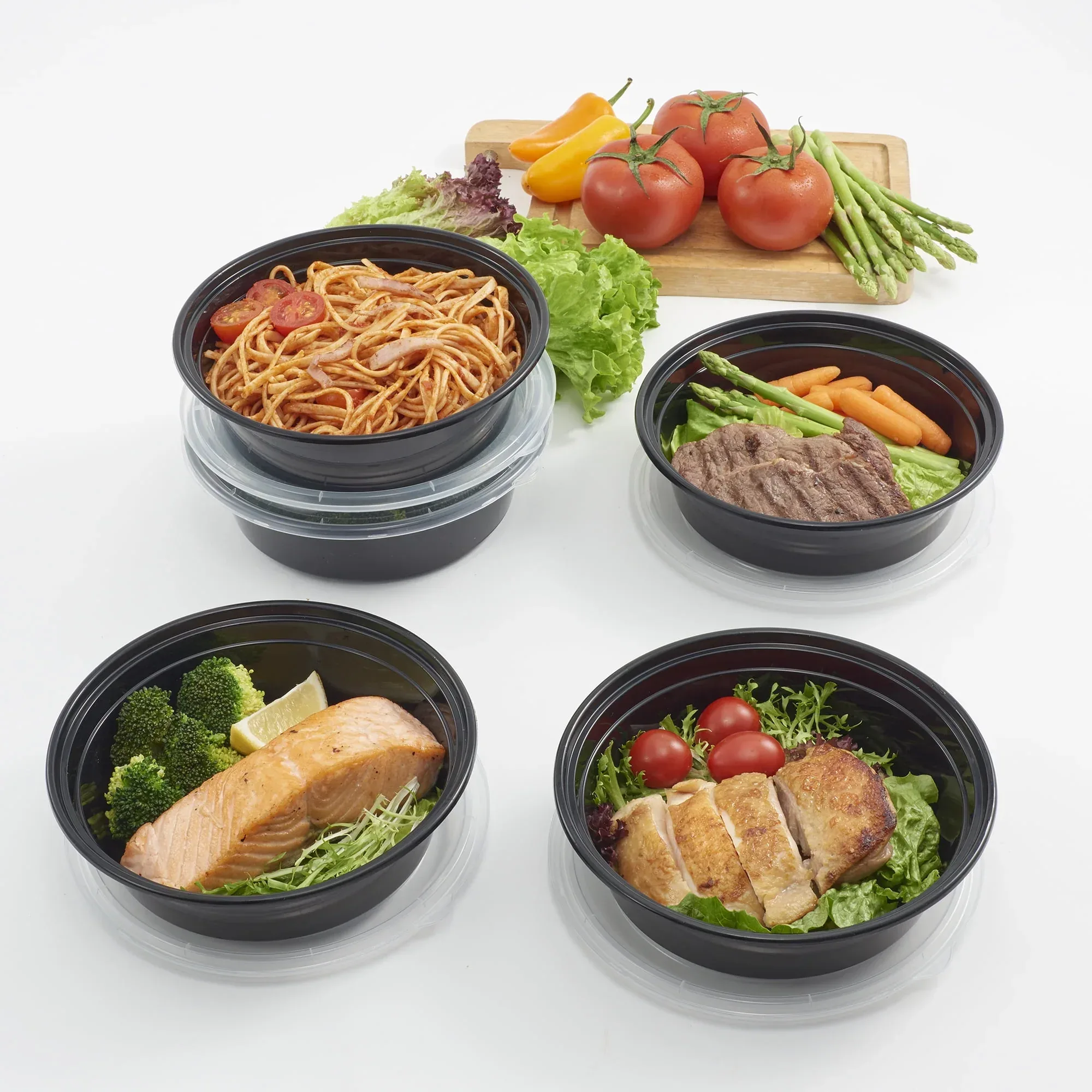 Mainstays 1L Round Meal Prep Food Storage Container, 5 Pack - Image 3