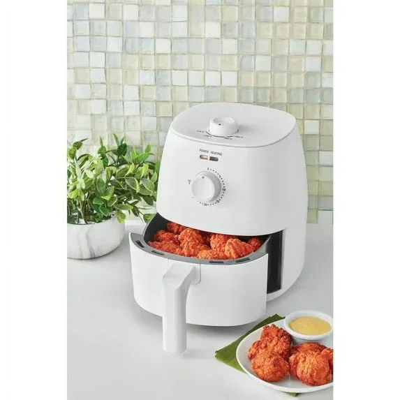 Mainstays 2.2 QT Air Fryer, Arctic White - Automatic Shutoff - Image 4