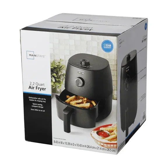 Mainstays 2.2 Qt Air Fryer in Arctic Black with Non-Stick Basket - Image 7