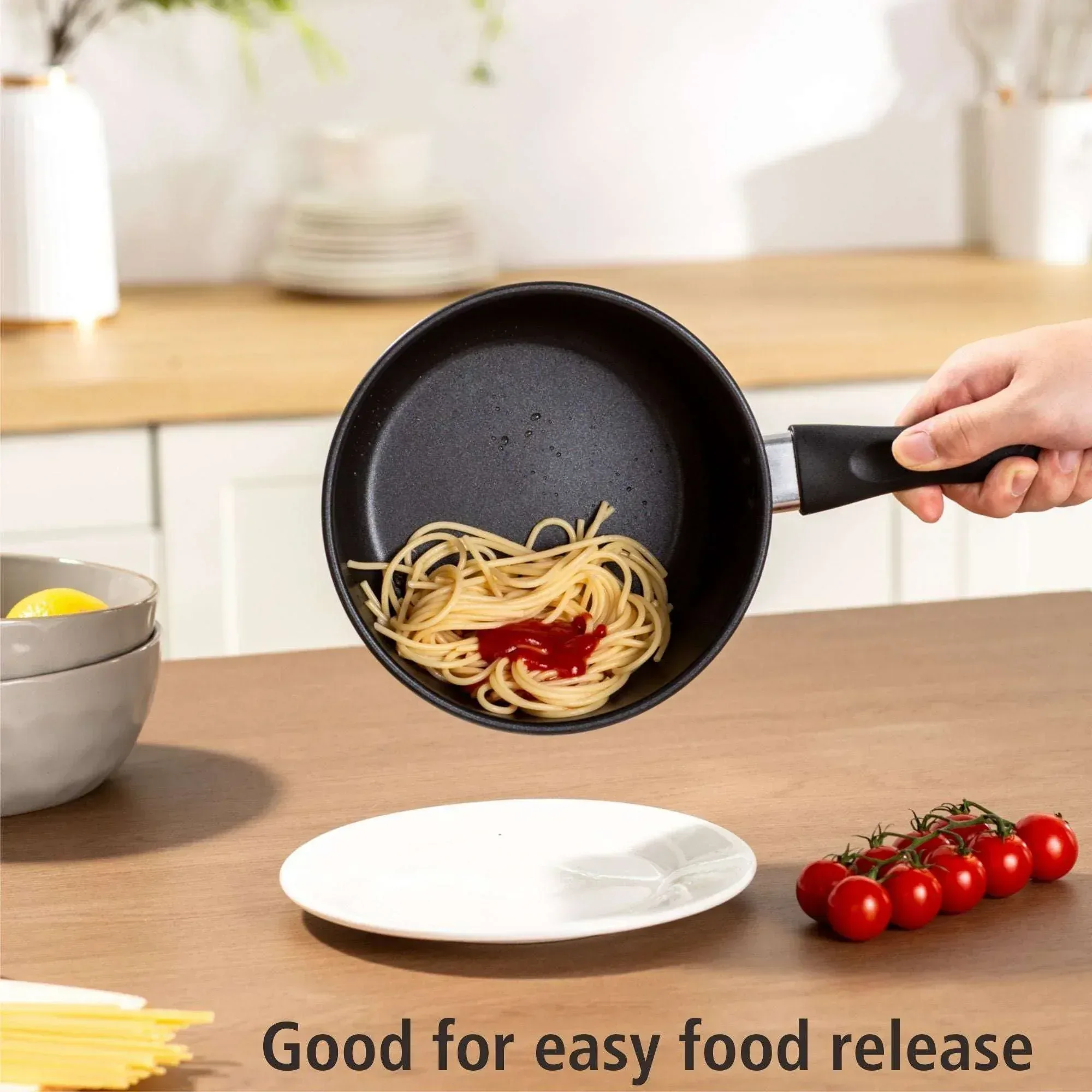 Mainstays 2 qt Non-Stick Aluminum Saucepan, Black - Image 7