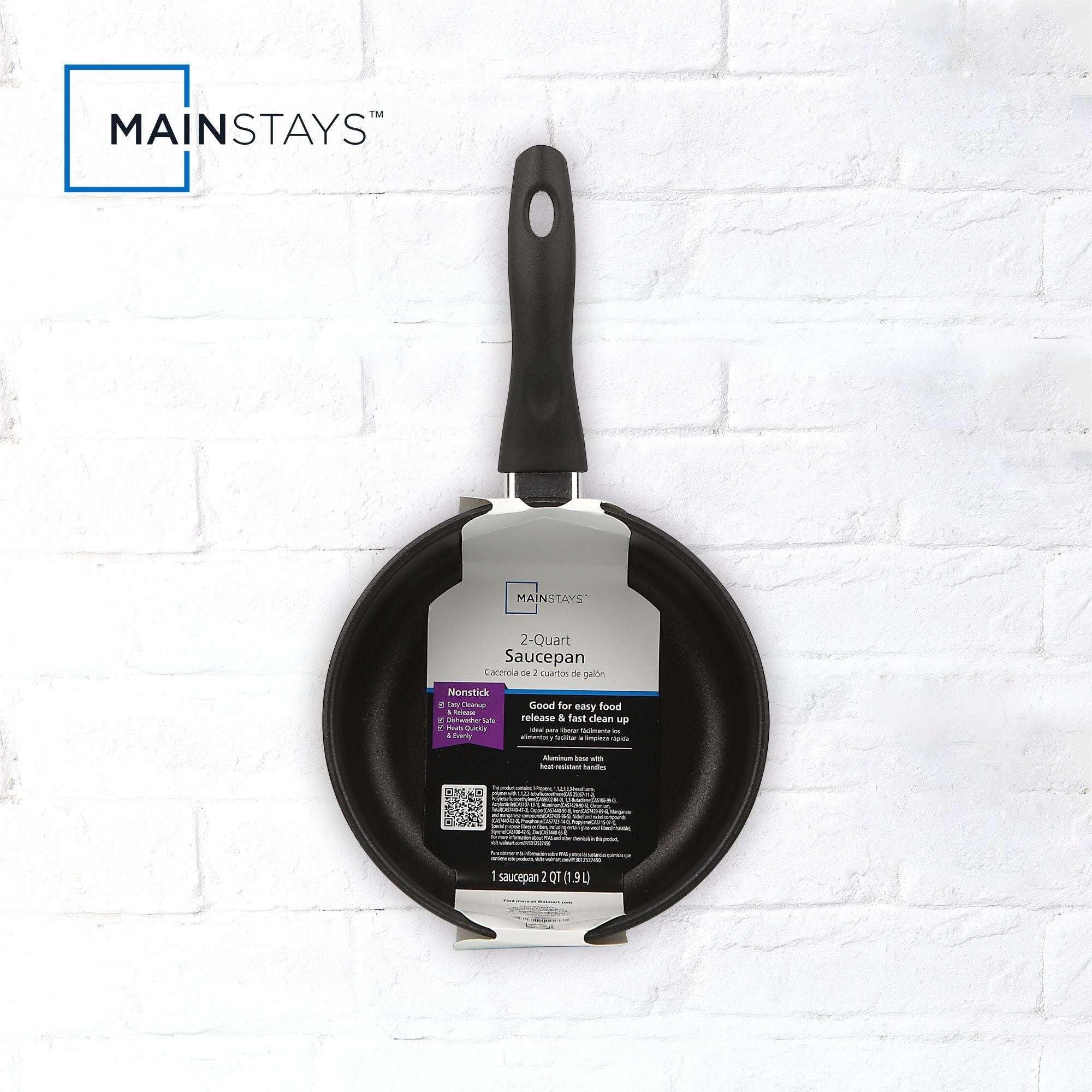 Mainstays 2 qt Non-Stick Aluminum Saucepan, Black - Image 8