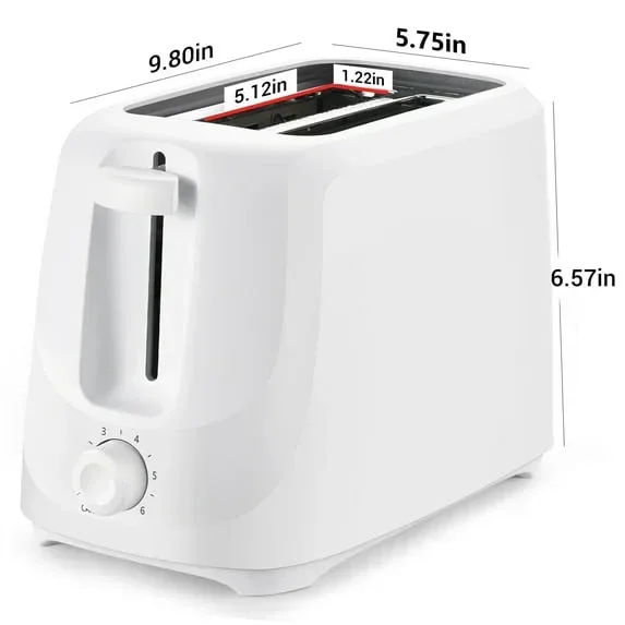 Mainstays 2-Slice Toaster with 6 Shade Settings and Removable Crumb Tray - Image 6