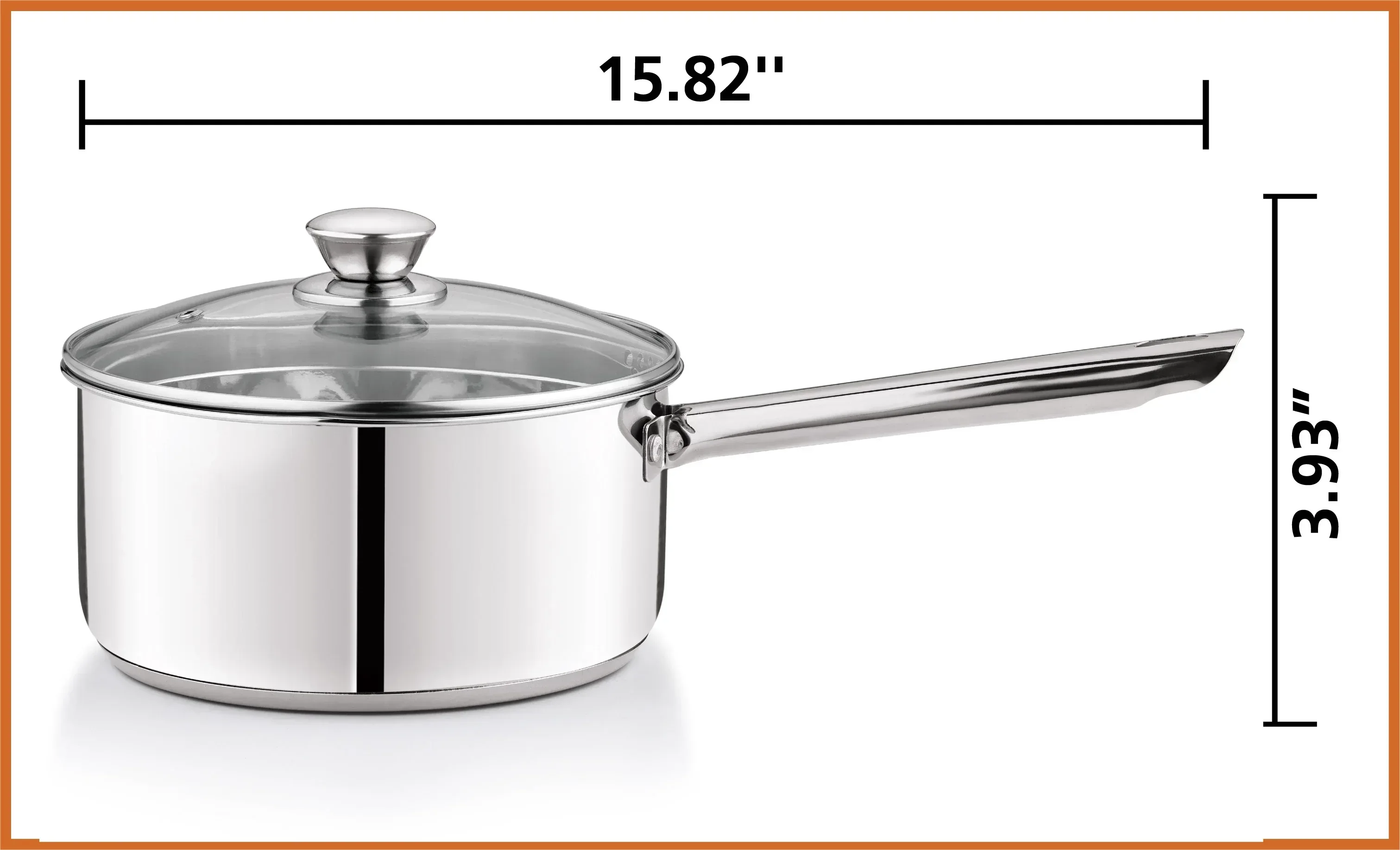 Mainstays 3 qt Induction Compatible Stainless Steel Saucepan with Lid - Image 10