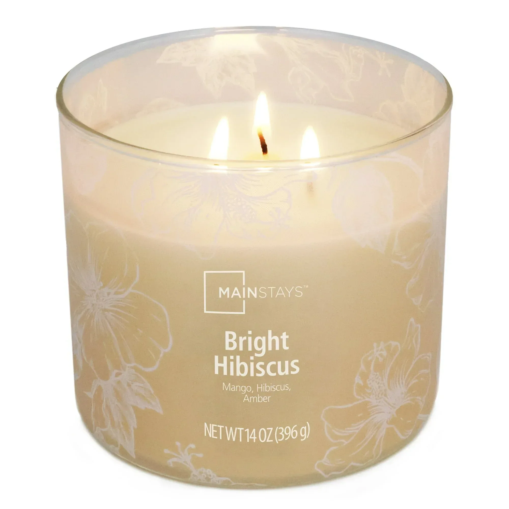 Mainstays 3-Wick Ombre Wrap Bright Hibiscus Scented Candle, 14 oz