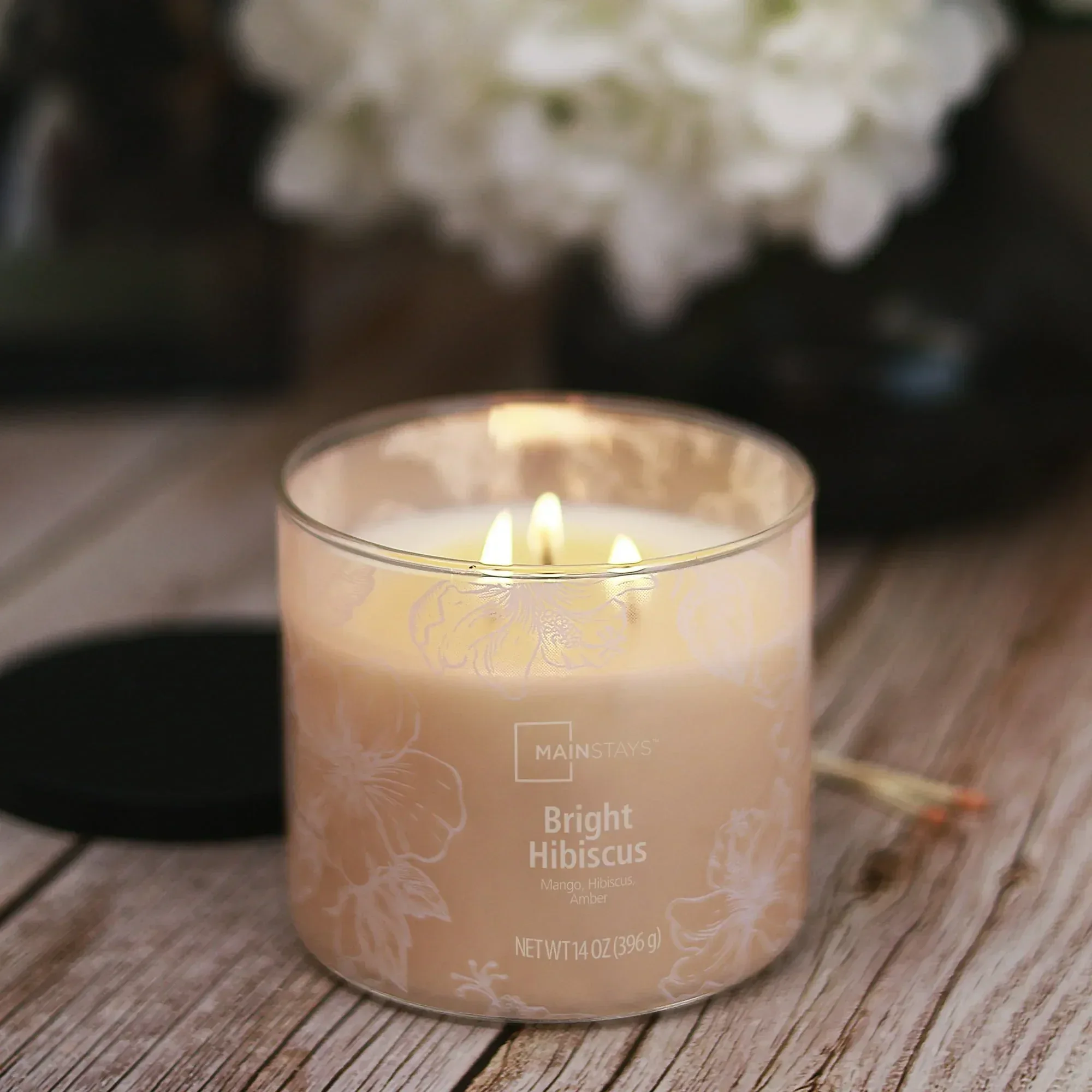 Mainstays 3-Wick Ombre Wrap Bright Hibiscus Scented Candle, 14 oz - Image 6