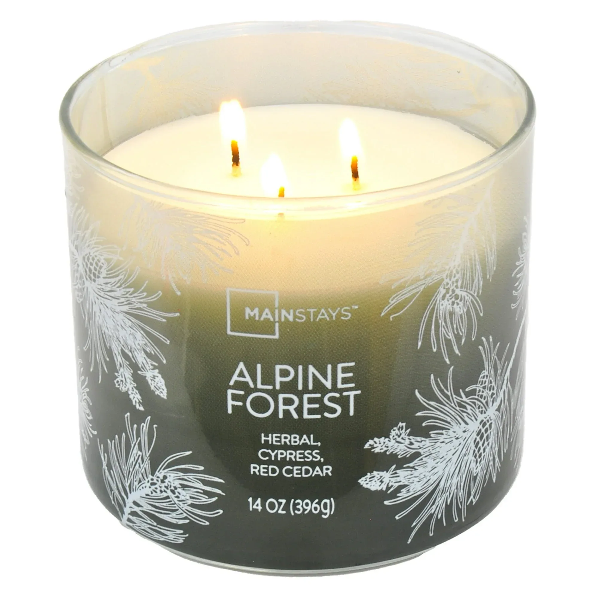 Mainstays 3-Wick Ombre Wrapped Alpine Forest Scented Candle, 14 oz - Image 2