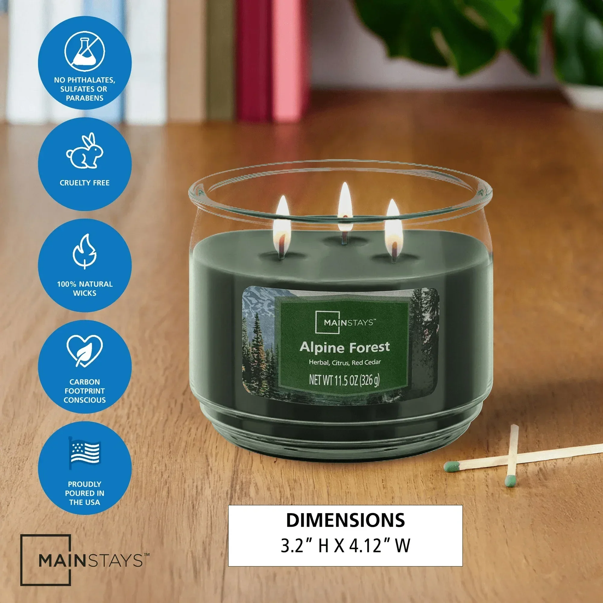Mainstays 3-Wick Scented Glass Jar Candle, 11.5oz. - Image 4