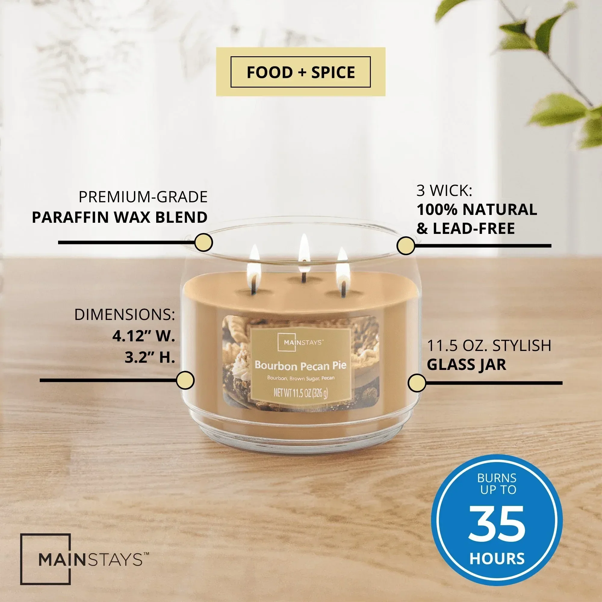 Mainstays 3-Wick Scented Glass Jar Candle, 11.5oz. - Image 28