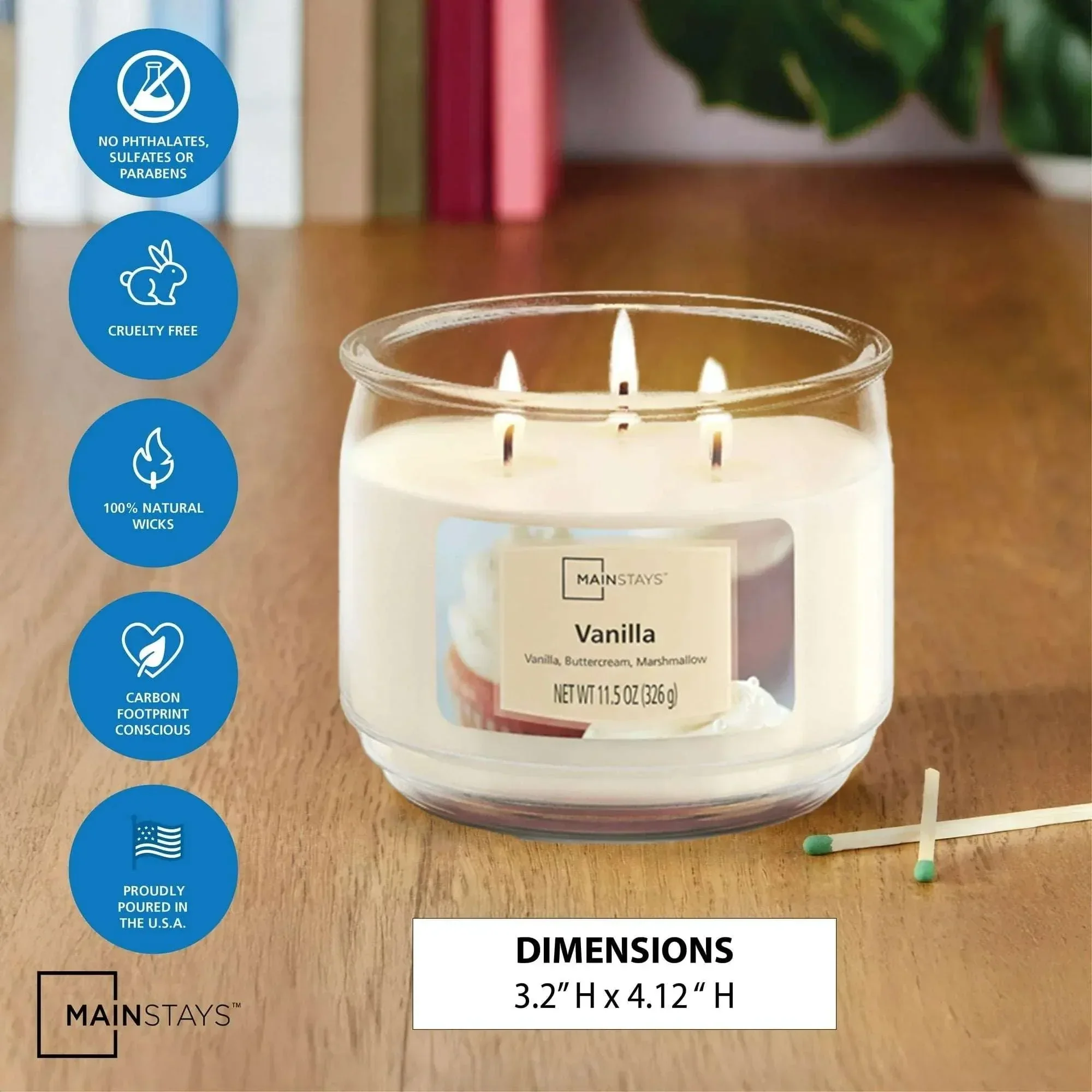 Mainstays 3-Wick Scented Glass Jar Candle, 11.5oz. - Image 7