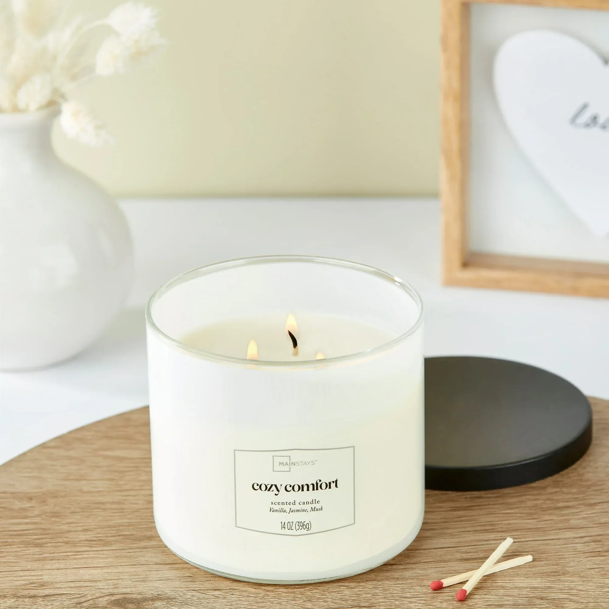 Mainstays 3-Wick Textured Wrapped Cozy Comfort Scented Candle, 14 oz - Image 9