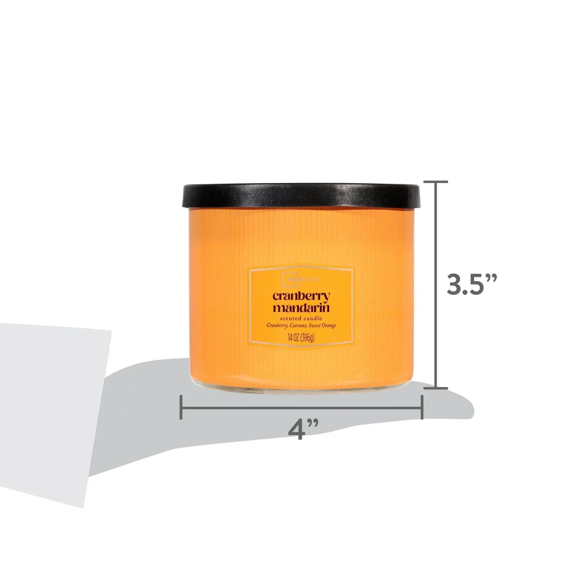 Mainstays 3-Wick Textured Wrapped Cranberry Mandarin Scented Candle, 14 oz - Image 6