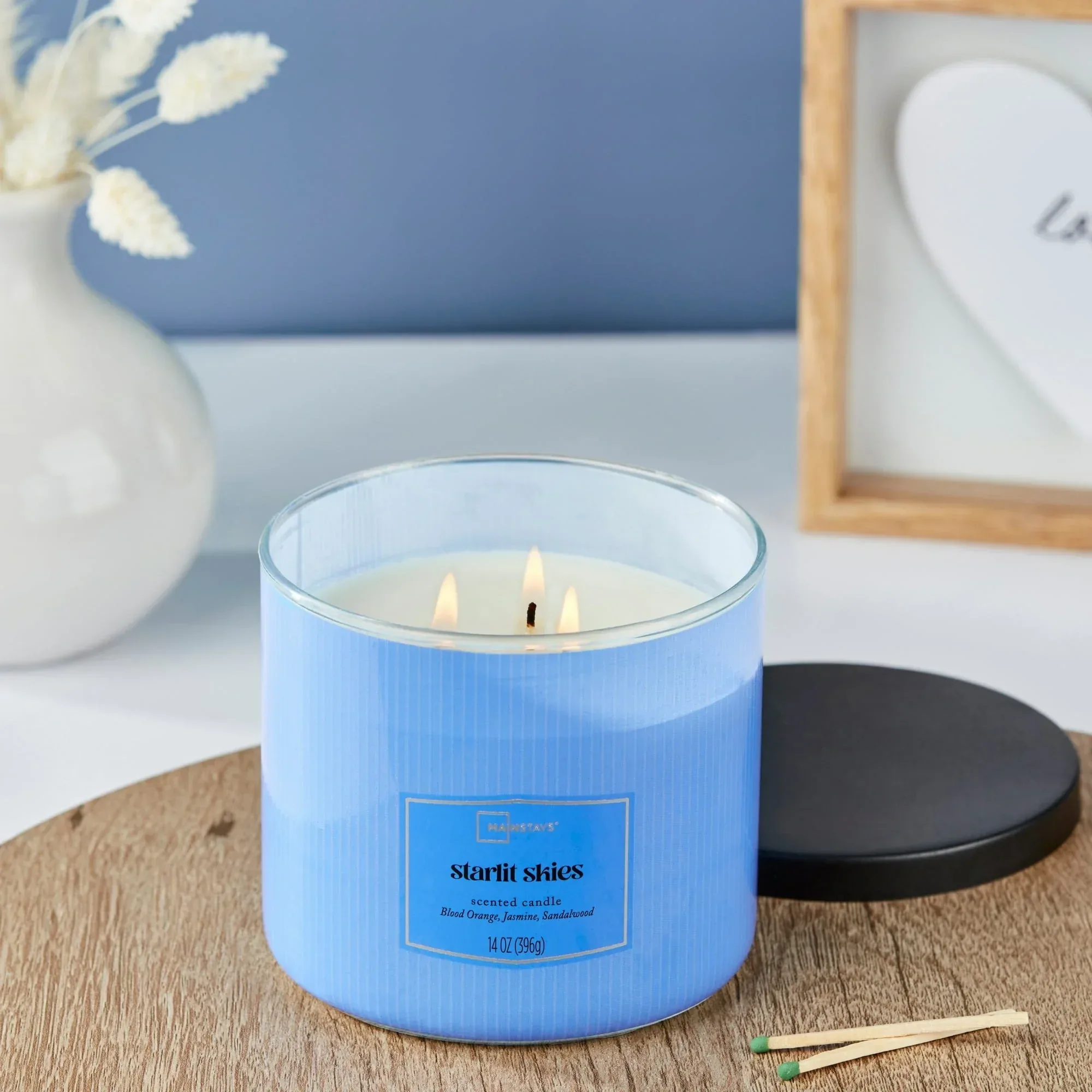 Mainstays 3-Wick Textured Wrapped Starlit Skies Scented Candle, 14 oz - Image 2