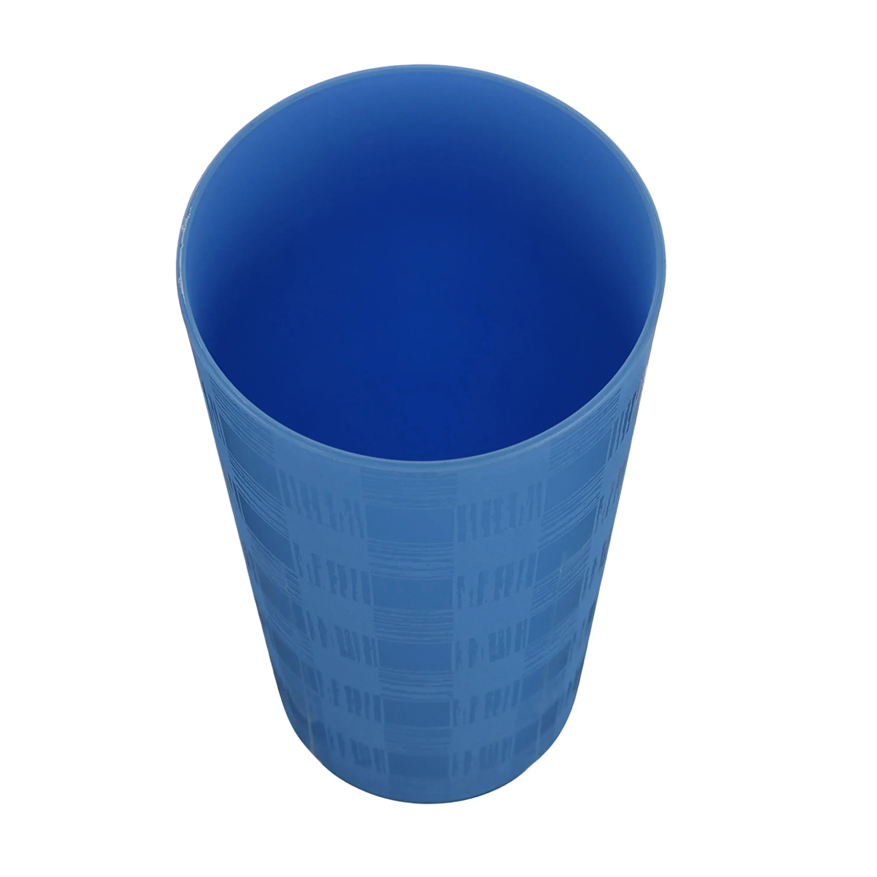 Mainstays 30-Piece Blue Etched Checkered Plastic Dinnerware Set, Includes 10 Plates, 10 Bowls, 10 Tumblers - Image 5