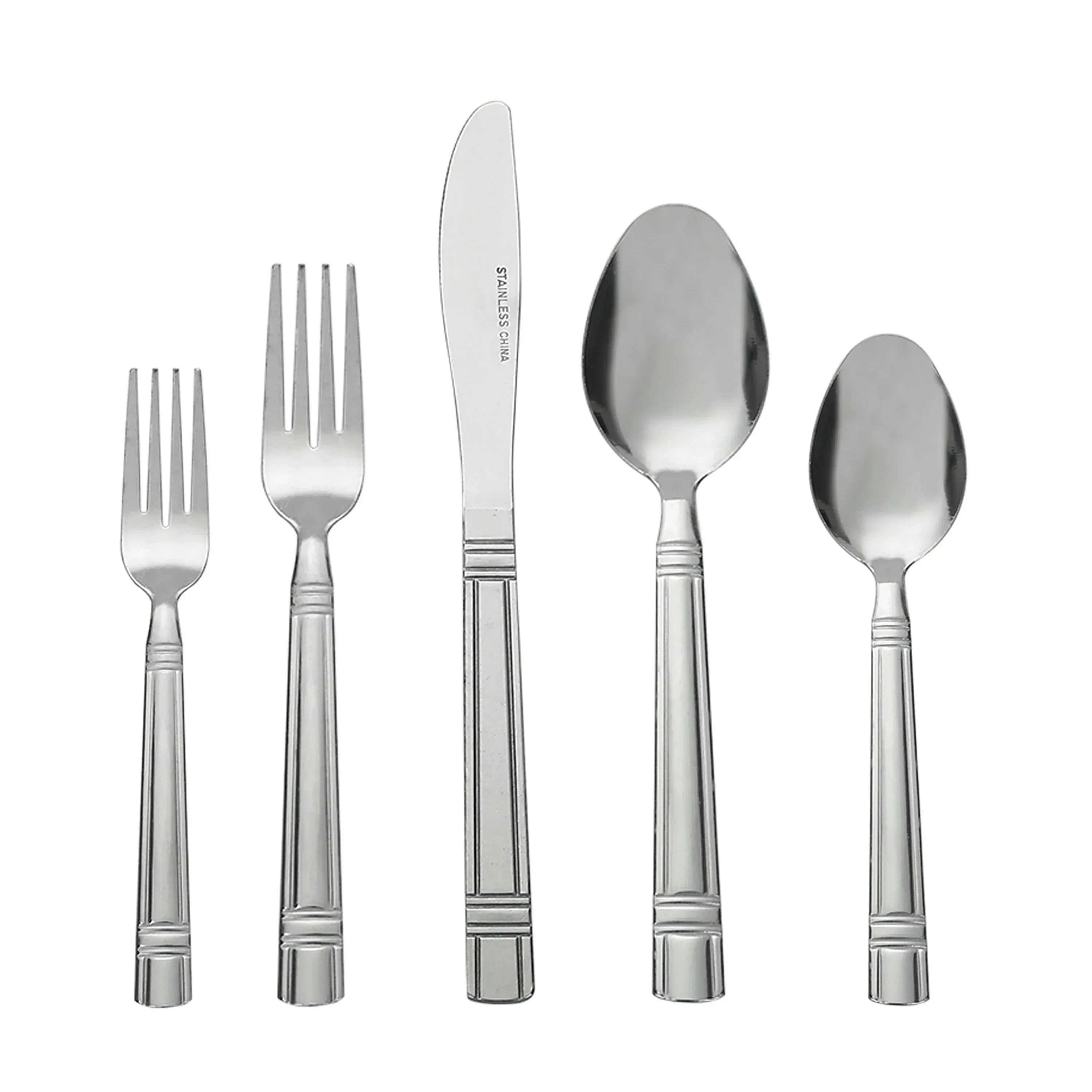 Mainstays 49 Piece Elena Adult Stainless Steel Flatware and Organizer Tray Value Set Silver, Service for 8 - Image 11