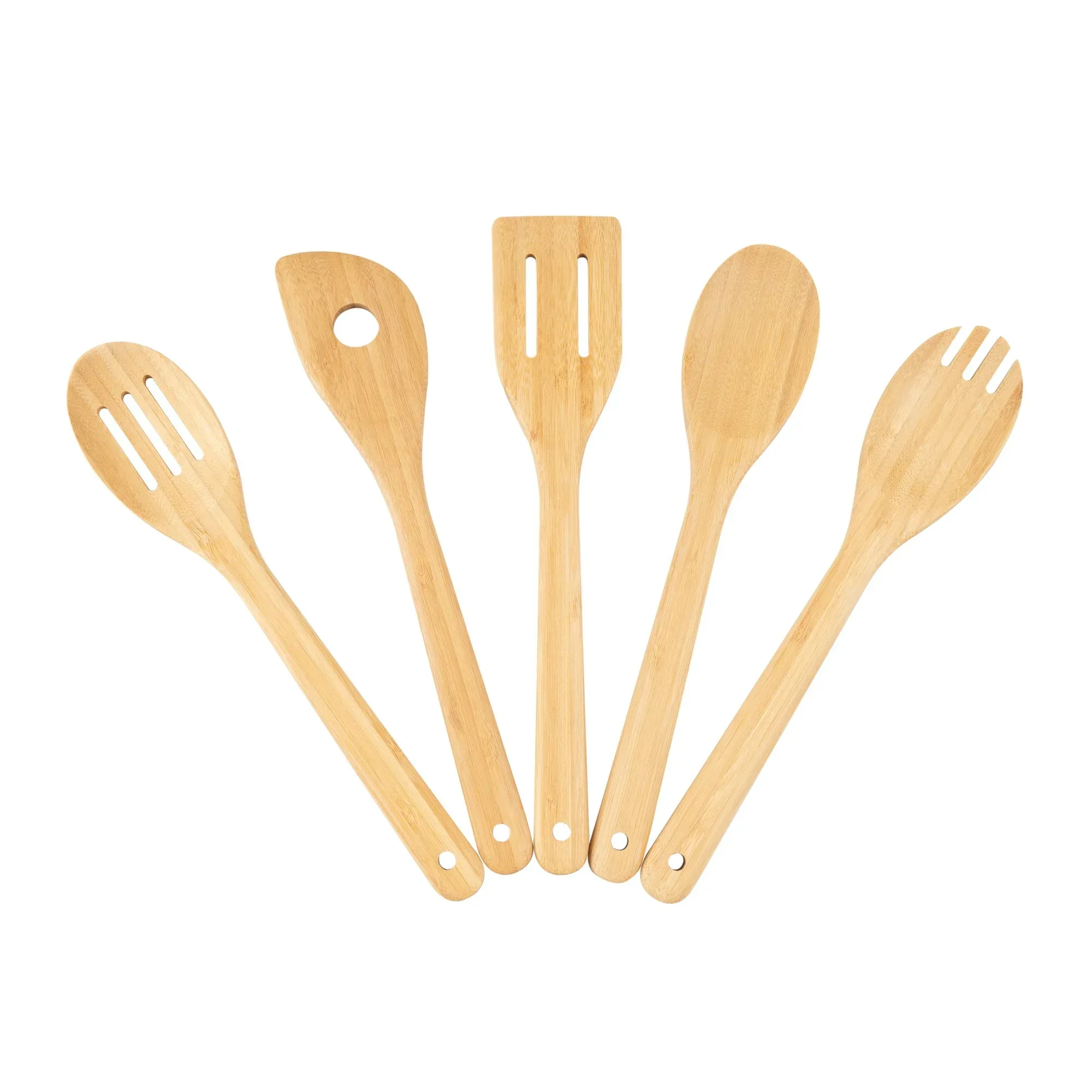 Mainstays 5pk Bamboo Spoons for Cooking, Kitchen Essential Tools Set - Image 4
