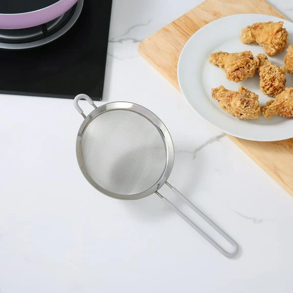 Mainstays 6" Premium Stainless Steel Fine Mesh Strainer, Silver - Image 7