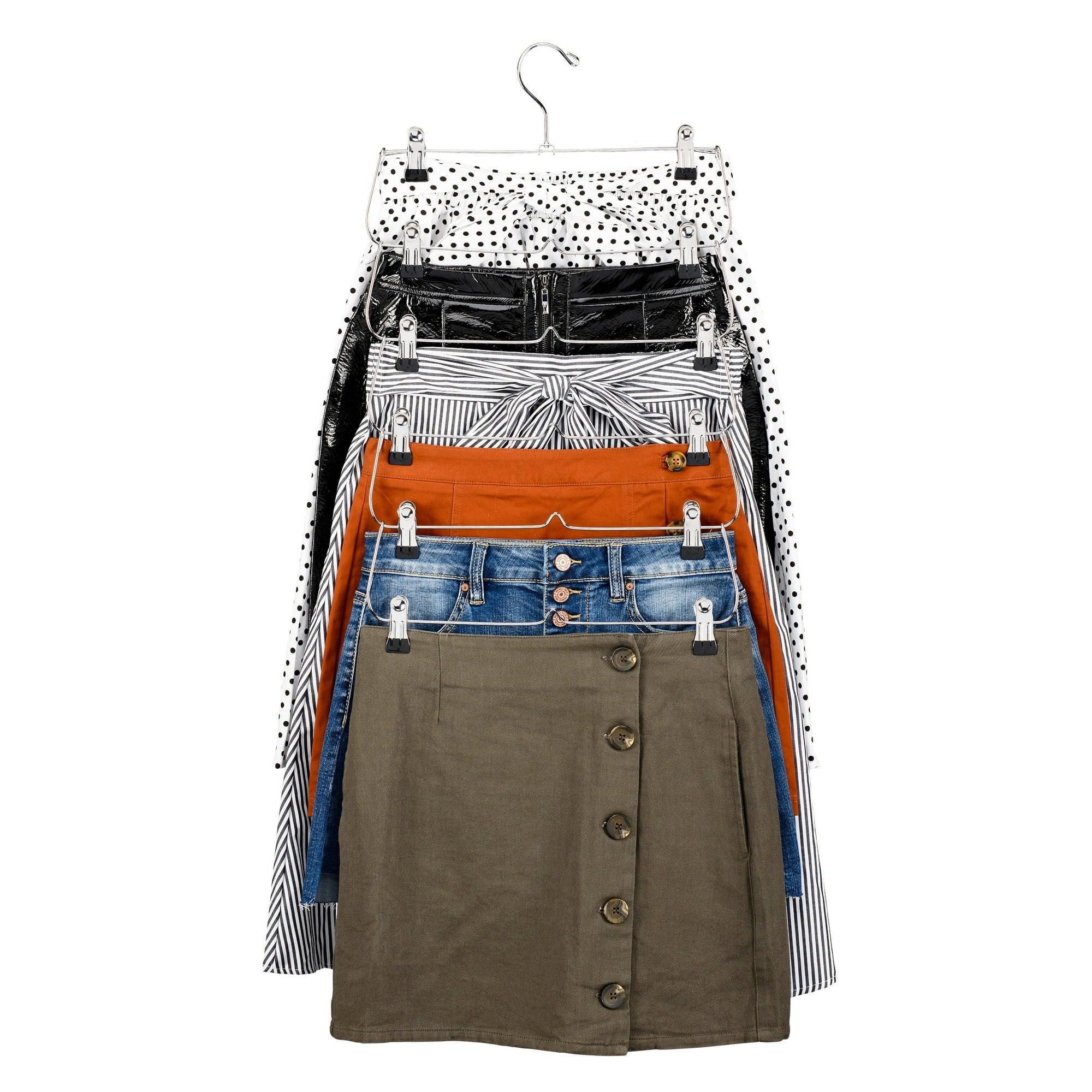 Mainstays 6-Tier Pant & Skirt Hanger, Heavy Duty Chrome Metal, Space Saving, 1 Count - Image 4